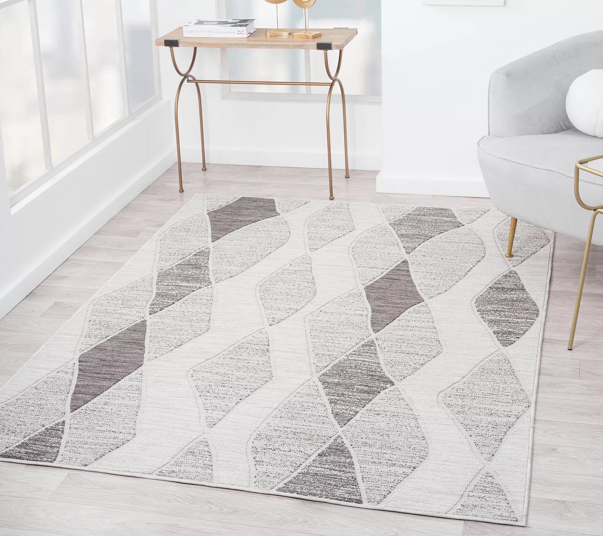 Ox Bay Geometric PET Indoor/Outdoor Area Rug, 5' x 7'