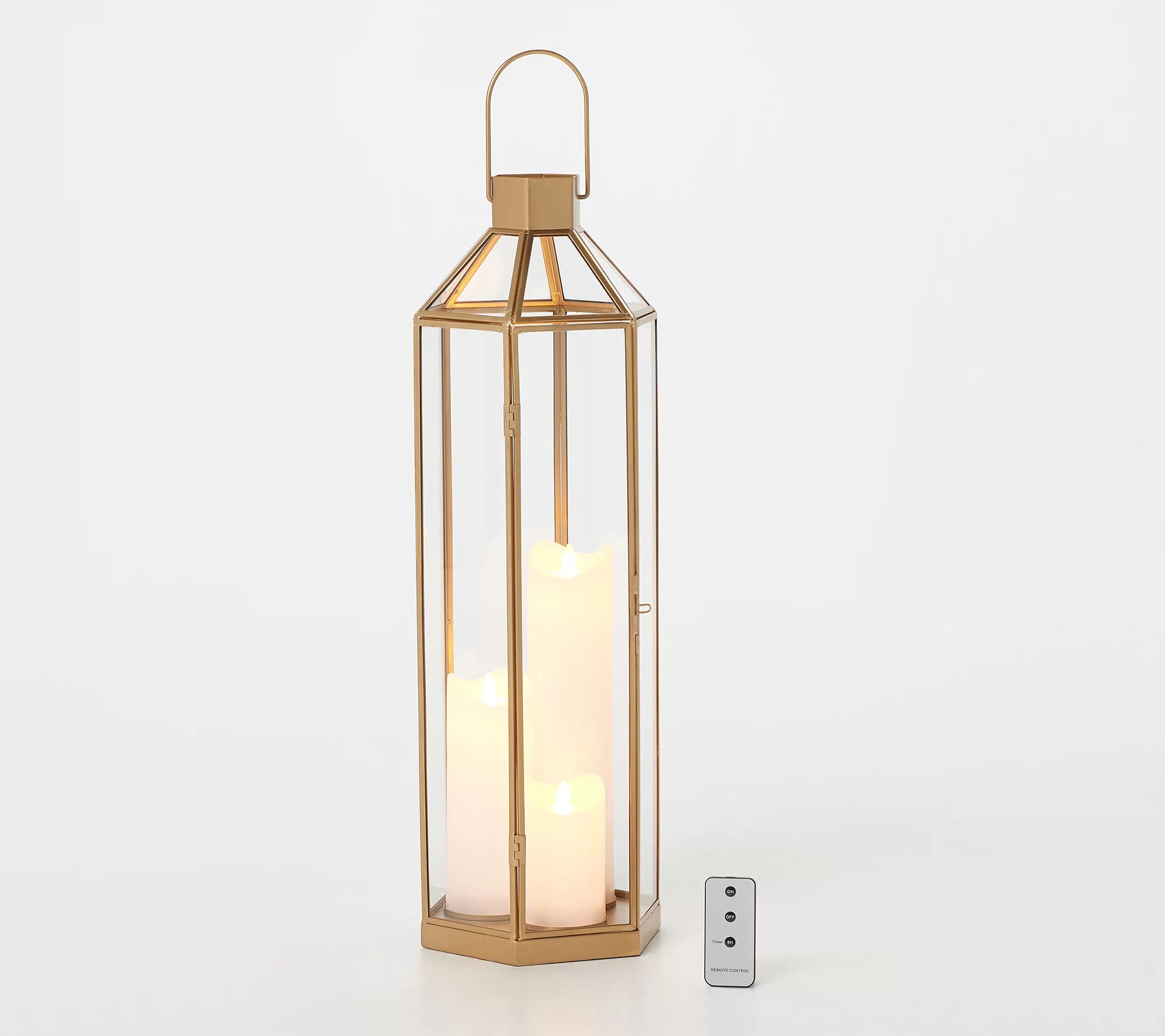 Home Reflections 24" Indoor/Outdoor Metal Lantern w/Candles