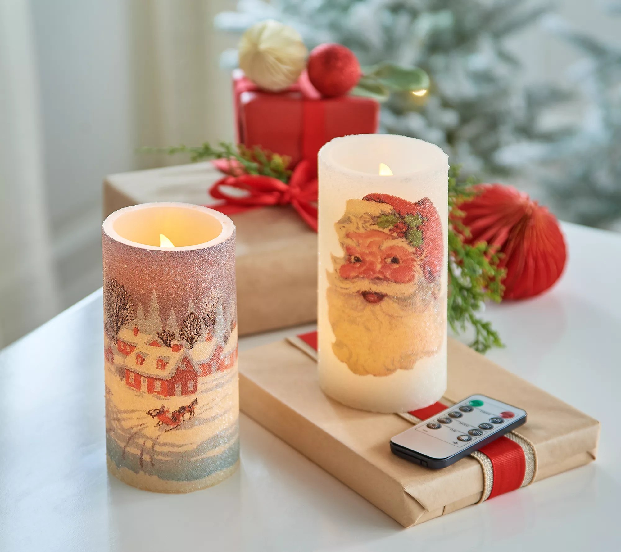 Ebenezer & Co. Set of 2 6" Flameless Sugared Candles