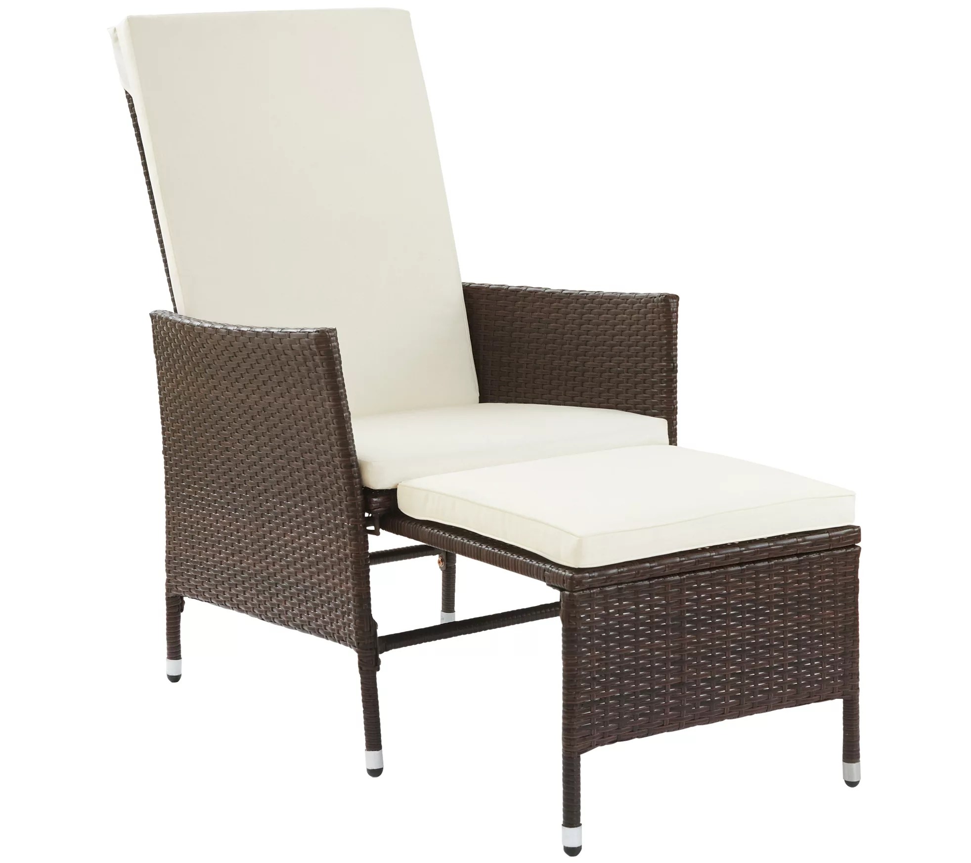 Peaktop Patio Chair with PullOut Ottoman and Cushions