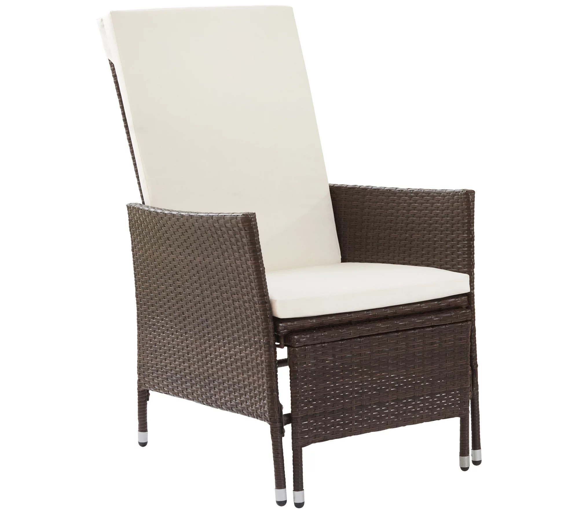 Peaktop Patio Chair with PullOut Ottoman and Cushions