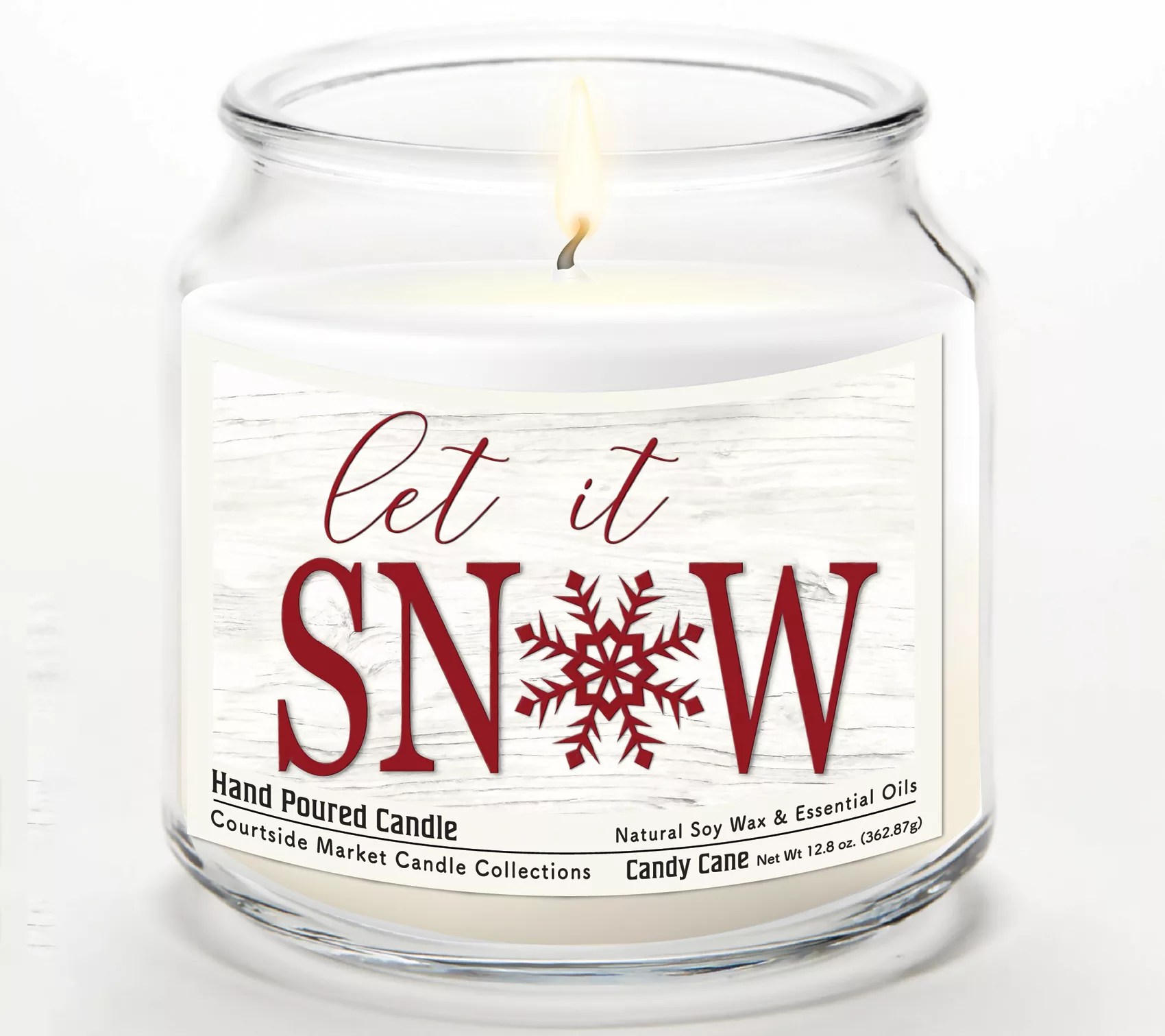 Courtside Market Let it Snow Candle Glass Jar 12.8 oz