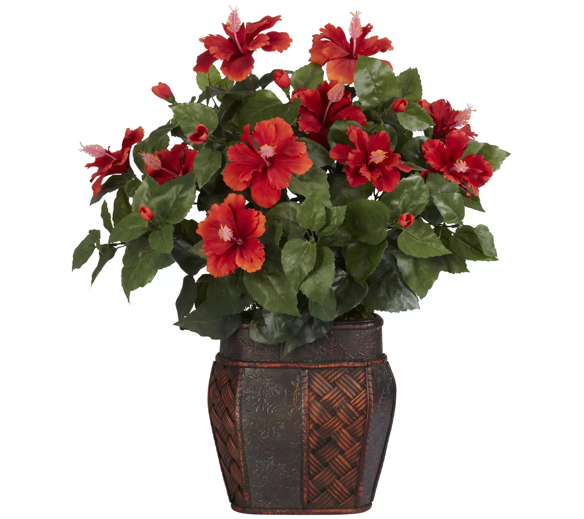 Hibiscus with Vase by Nearly Natural