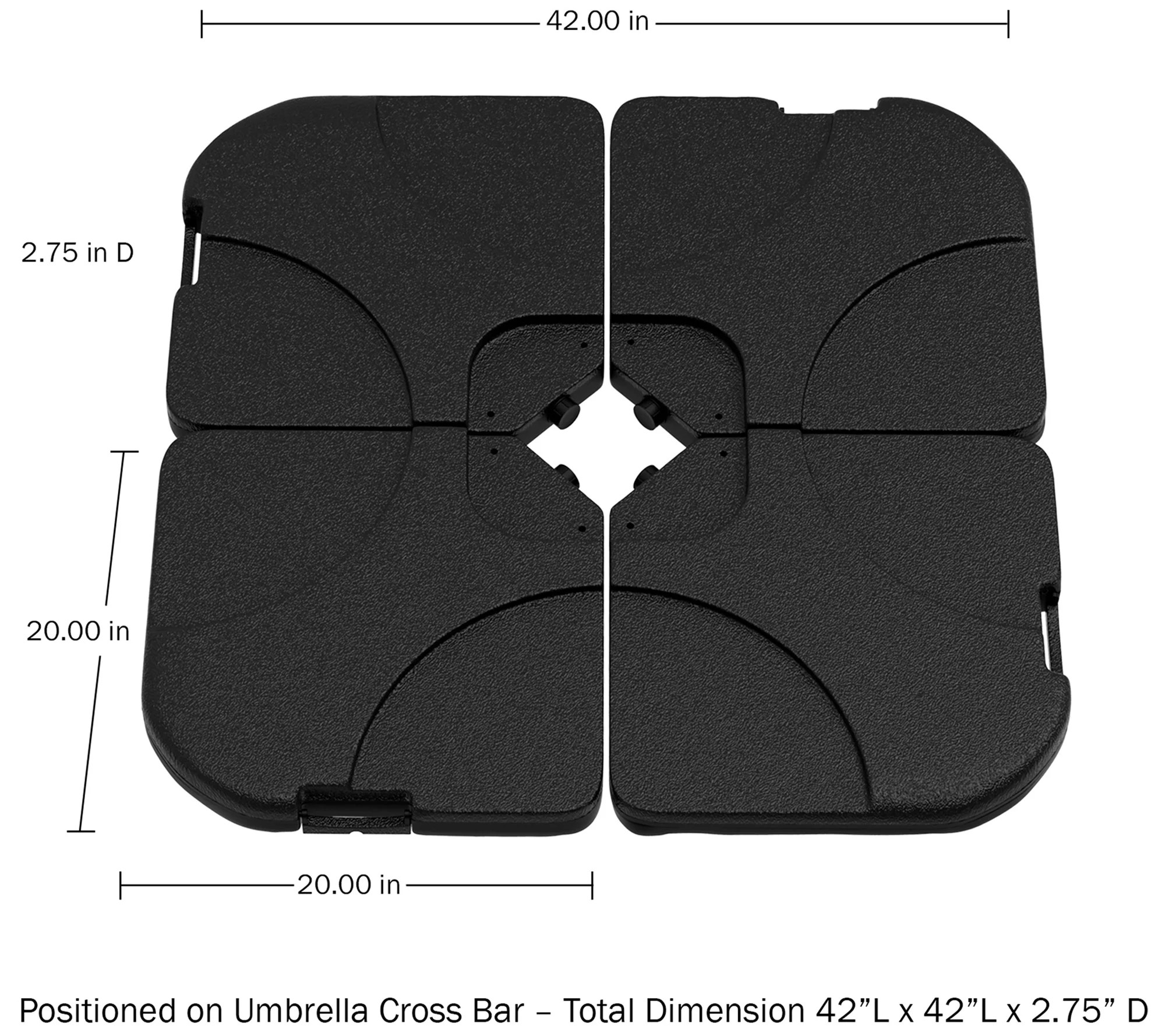 Pure Garden 4Piece Umbrella Stand Weighted Base with Handle
