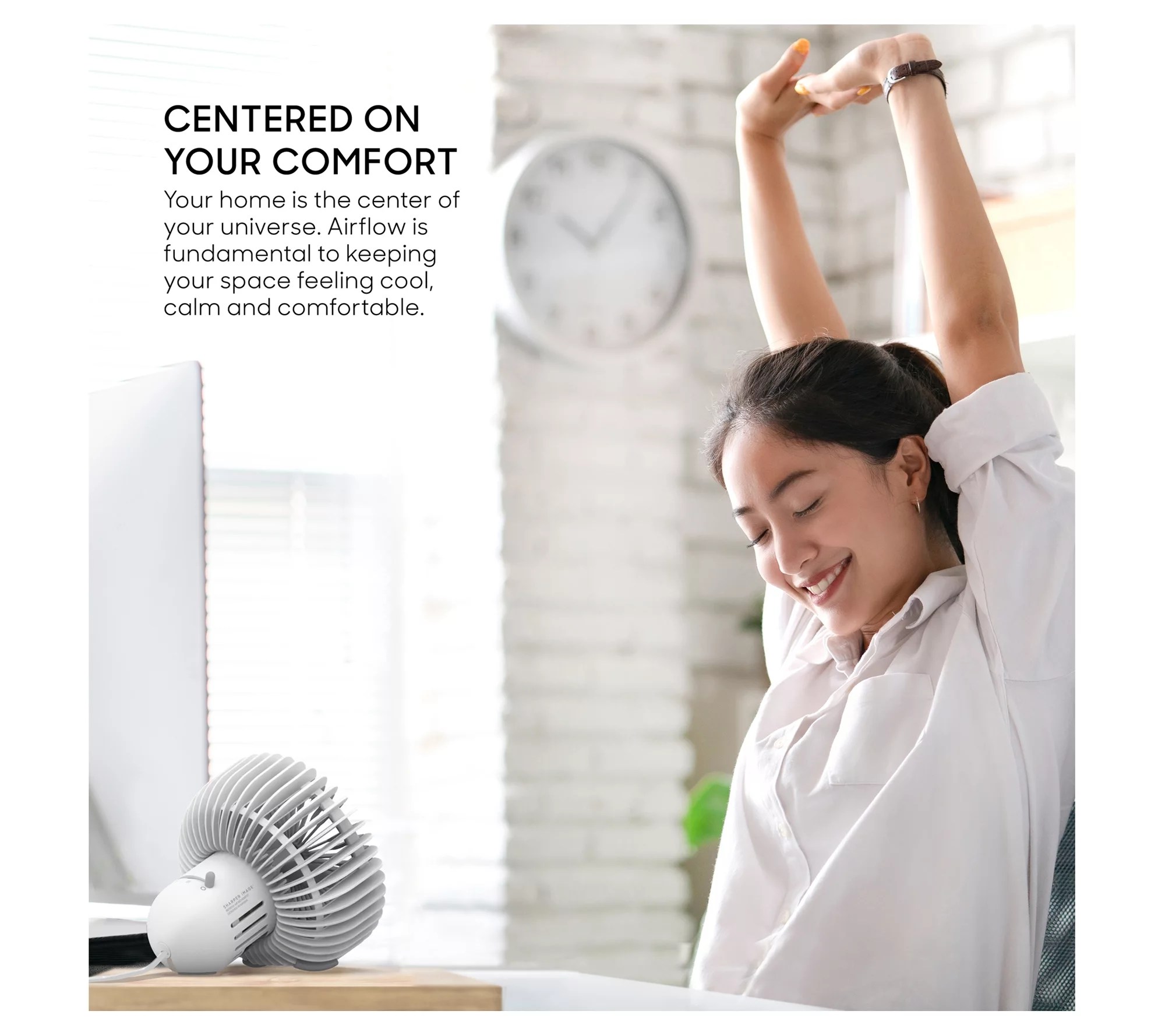 Sharper Image Refresh 01 Desk Fan with 3 Speeds - QVC.com