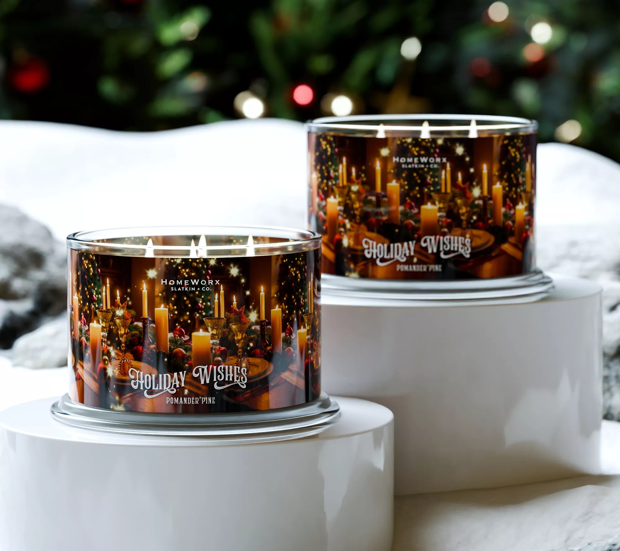 "As Is" HomeWorx by Slatkin + Co. Set of 2 18oz. Holiday Candles - QVC.com