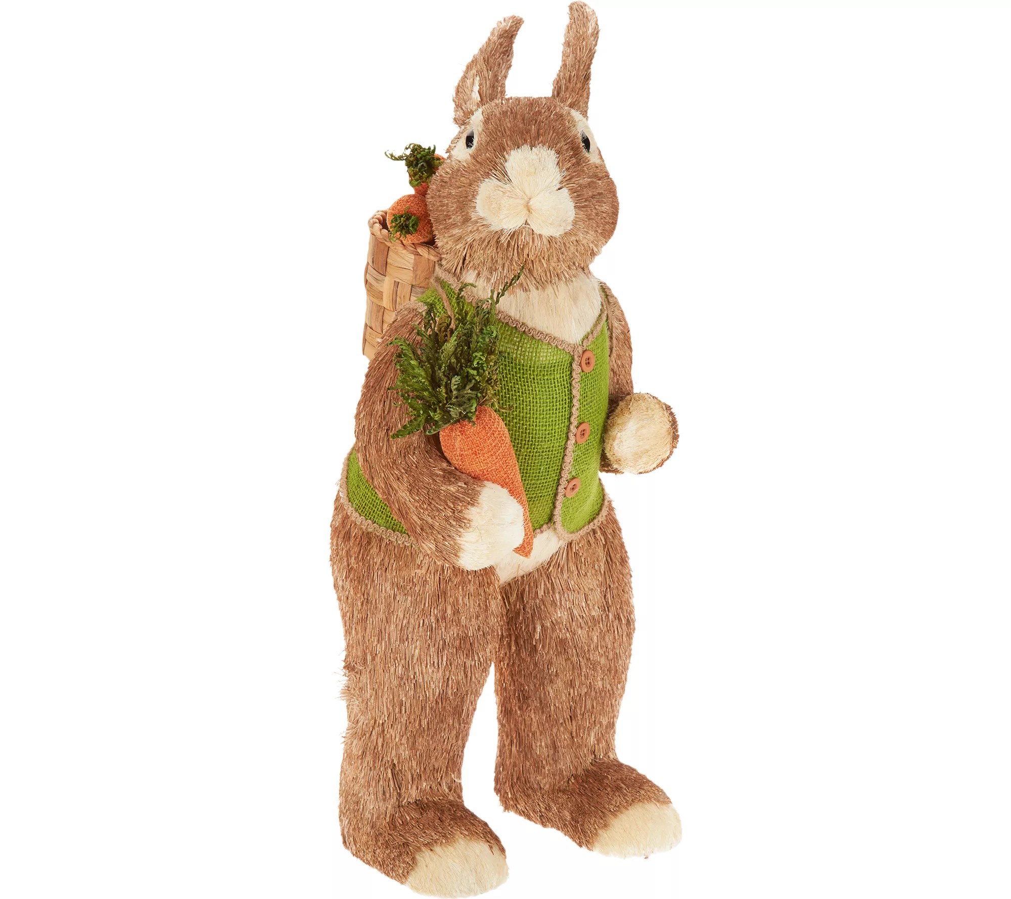 30" Oversized Sisal Bunny w/ Carrot Basket by Valerie