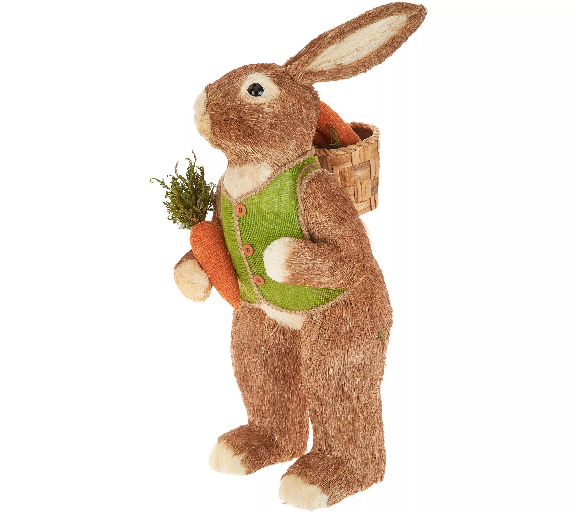 30" Oversized Sisal Bunny w/ Carrot Basket by Valerie