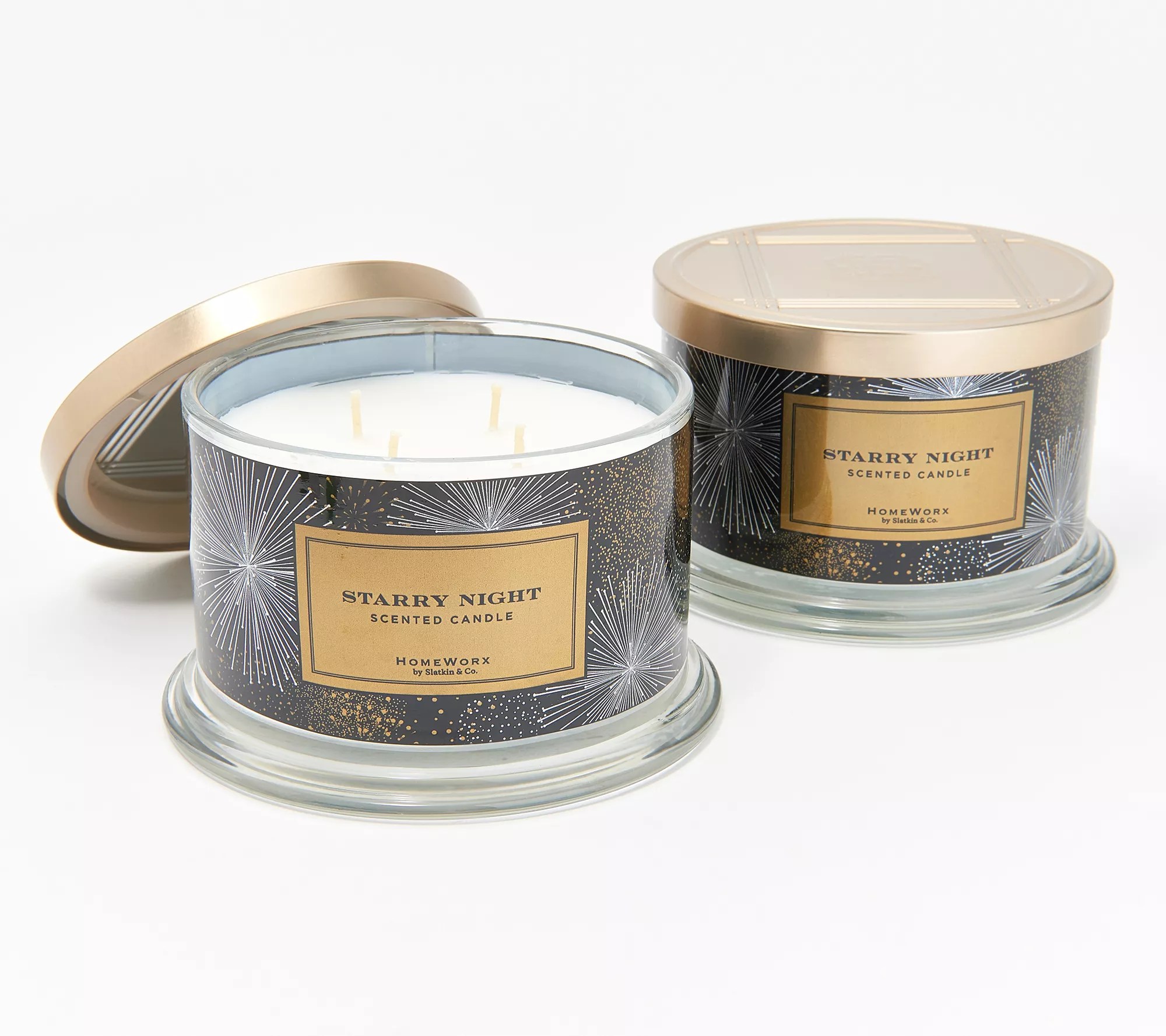 HomeWorx by Slatkin & Co. S/2 18oz Starry Night Candles
