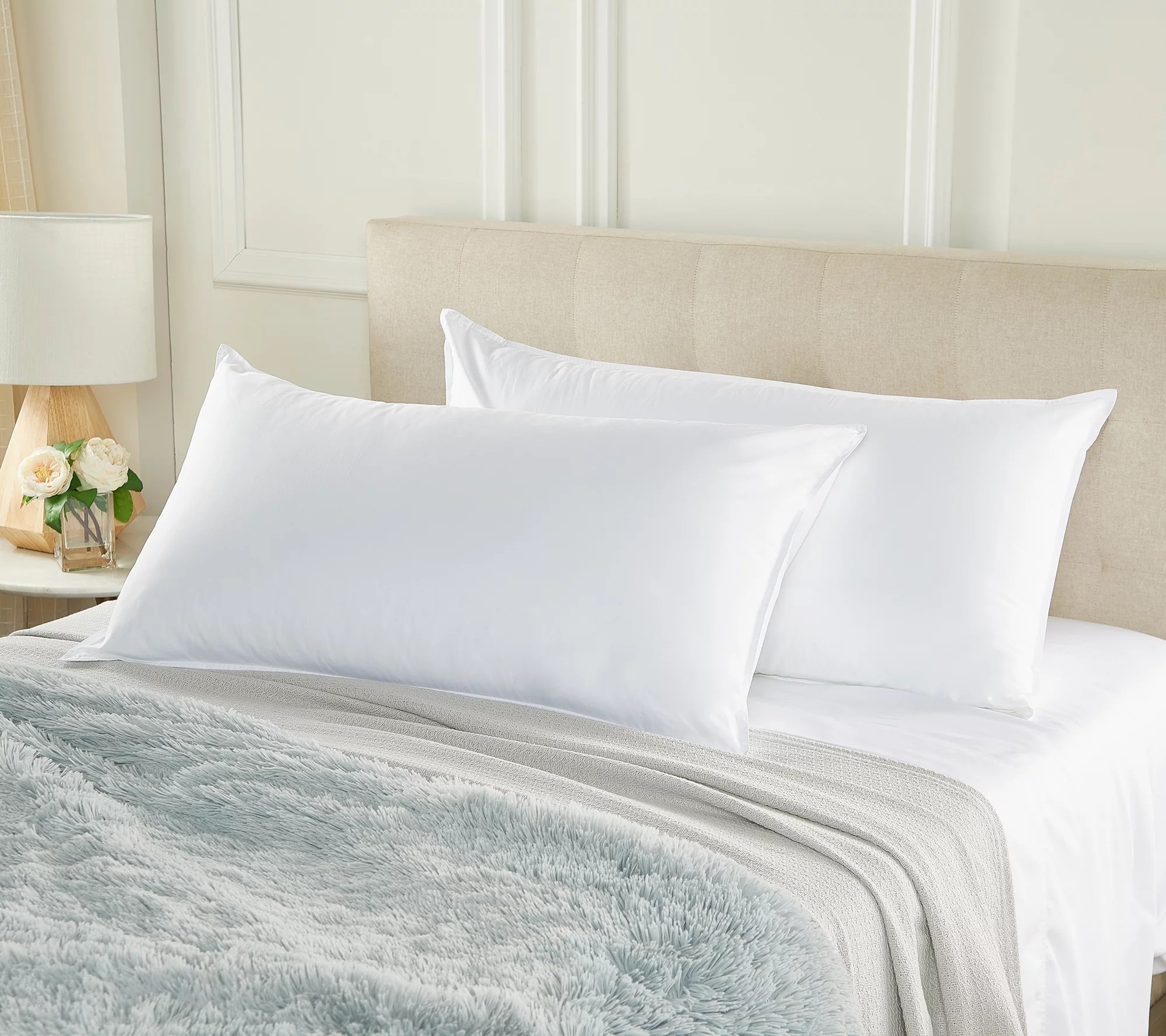 Northern Nights Hotel Luxury S/2 Pillows w/ SILVERbac Protectors QN