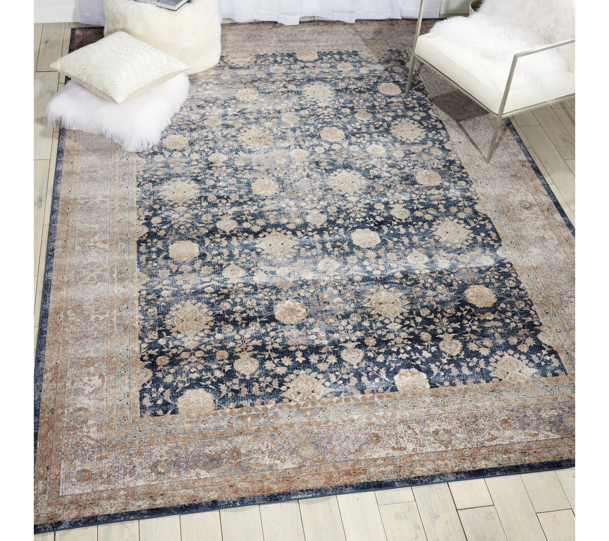 Kathy Ireland Malta Navy 7'10" x 10'10" Area Rug