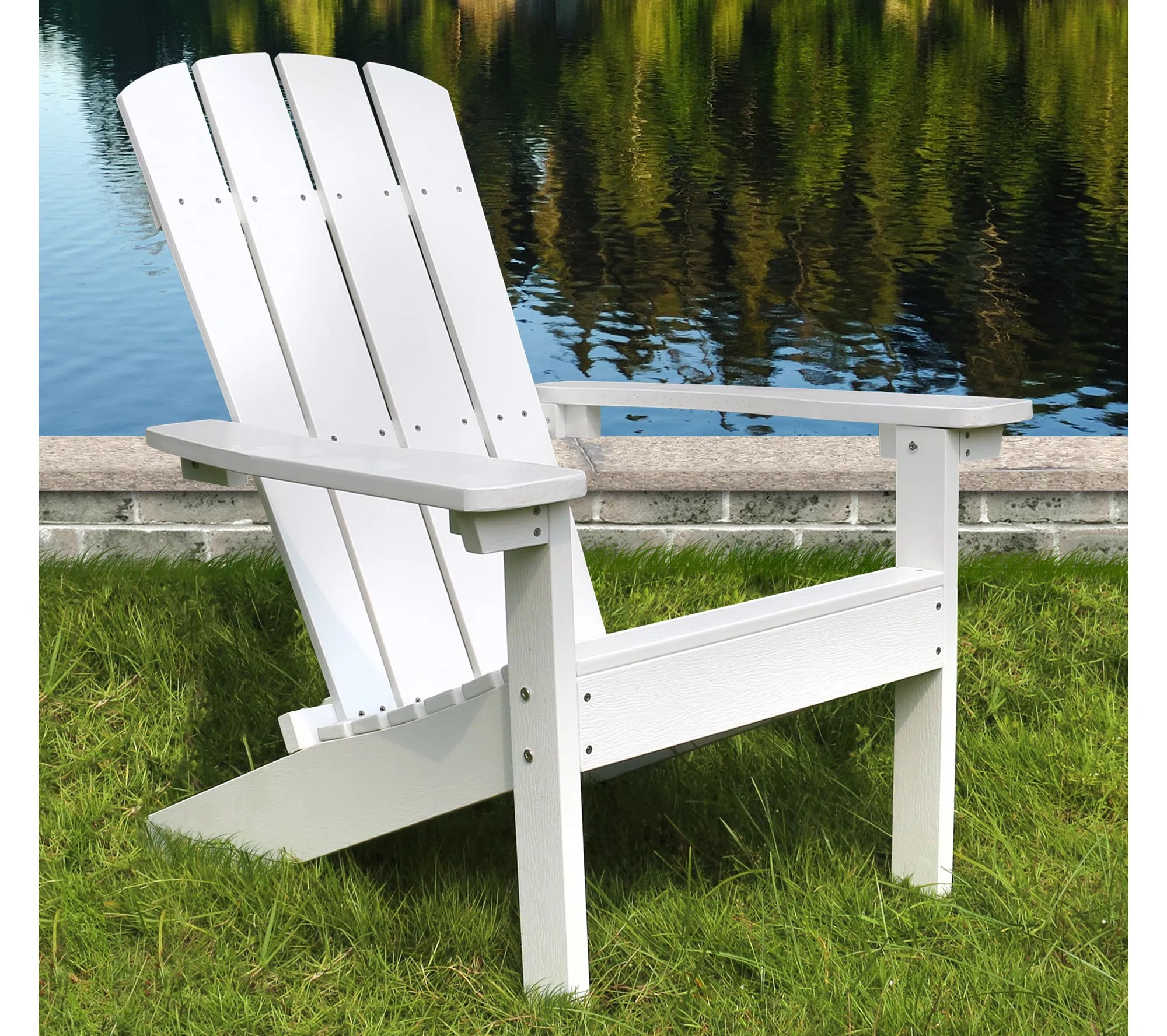 Northbeam Lakeside Faux Wood Adirondack Chair White