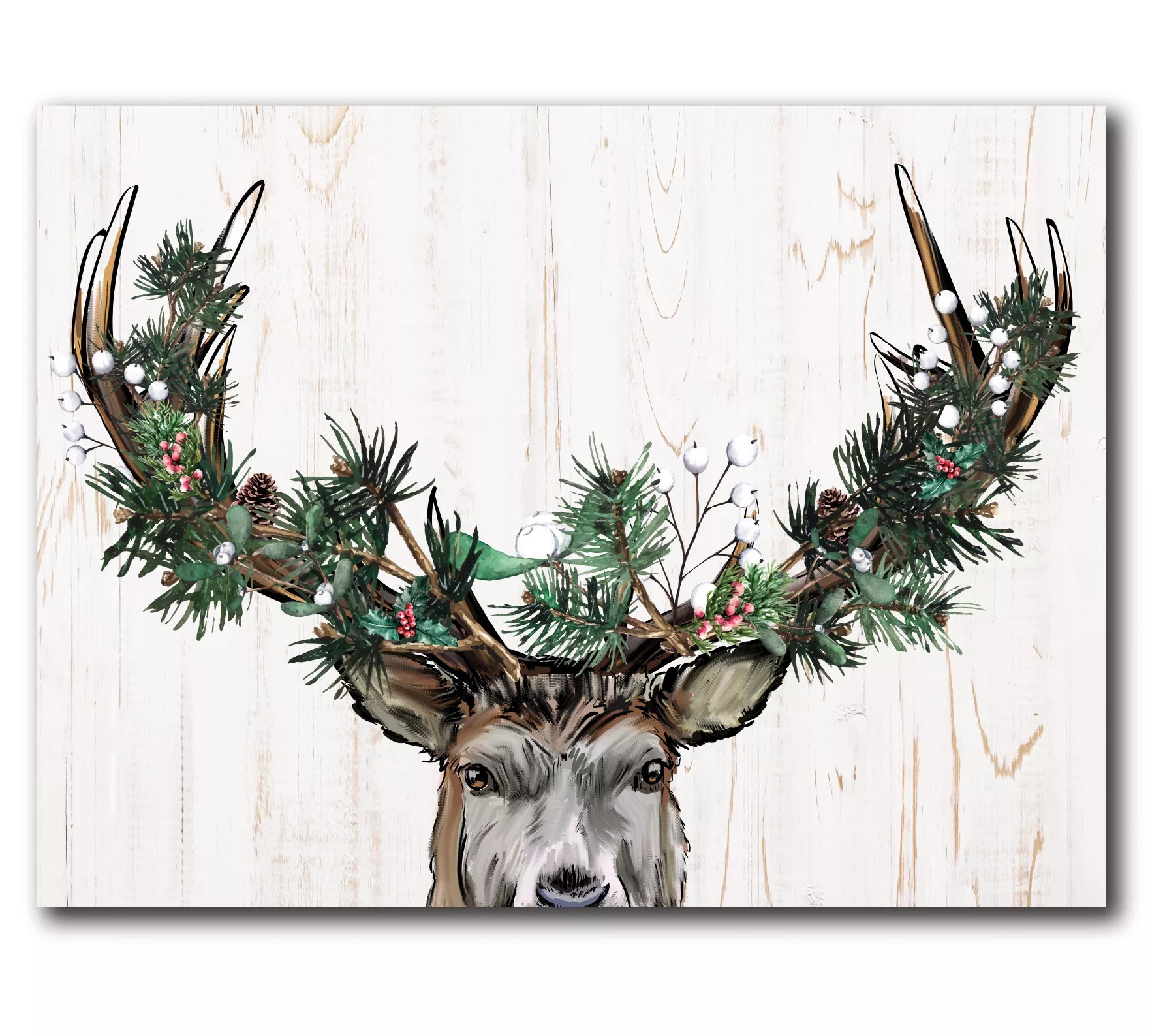 Courtside Market Christmas Deer 16x20 Canvas Wa ll Art