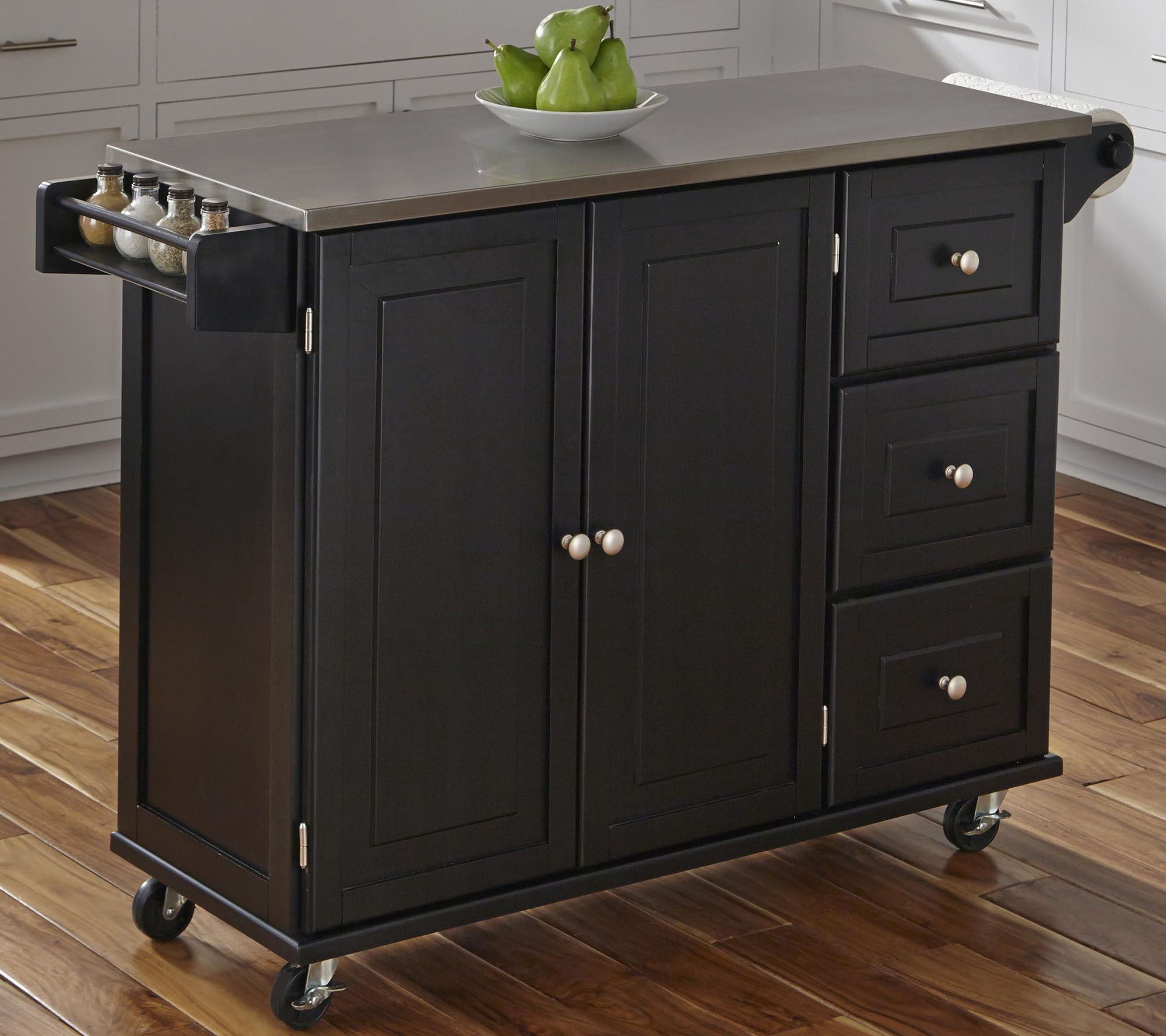Home Styles Liberty Kitchen Cart with StainlessSteel Top