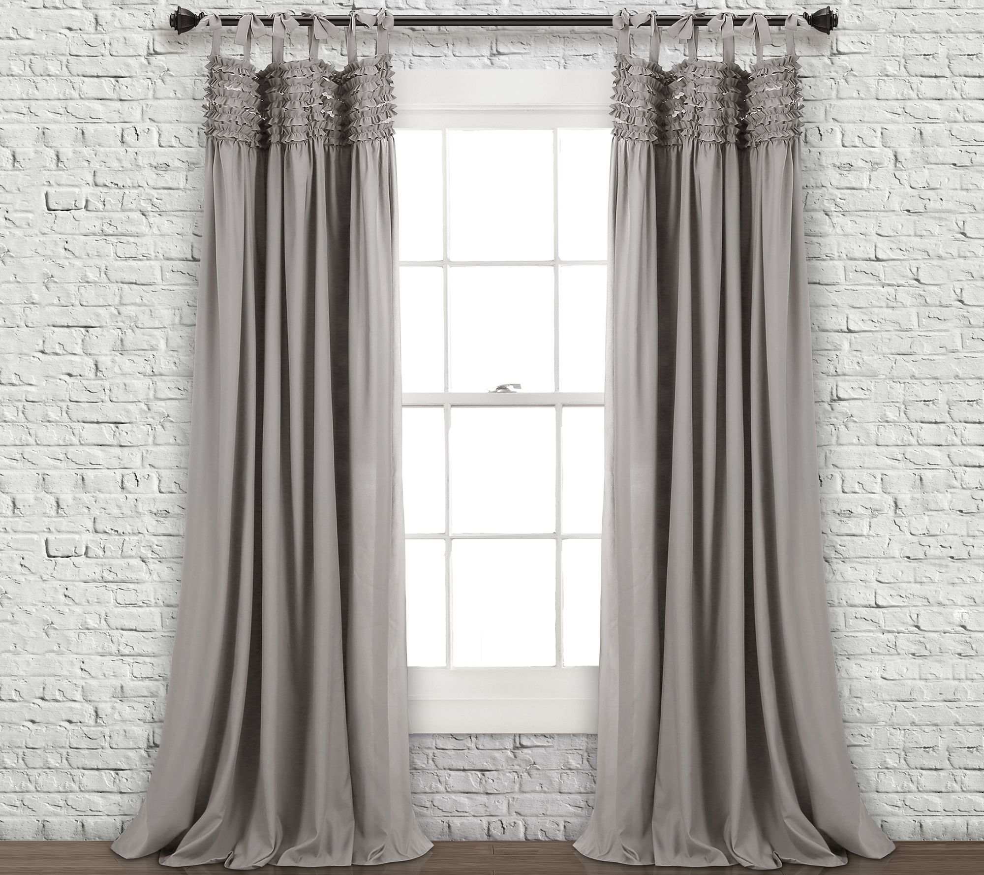 Lydia Ruffle Set of 2 Window Curtains by Lush Decor