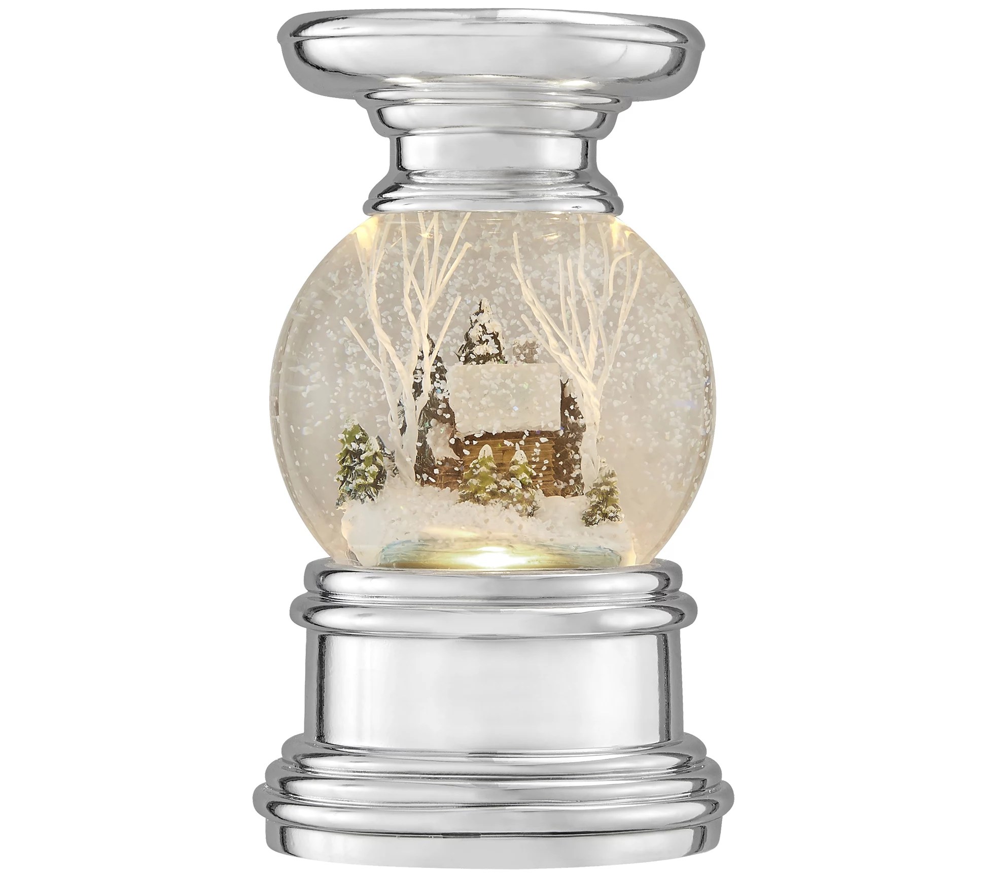 Snowburst Christmas Snow Globe Candle Holder