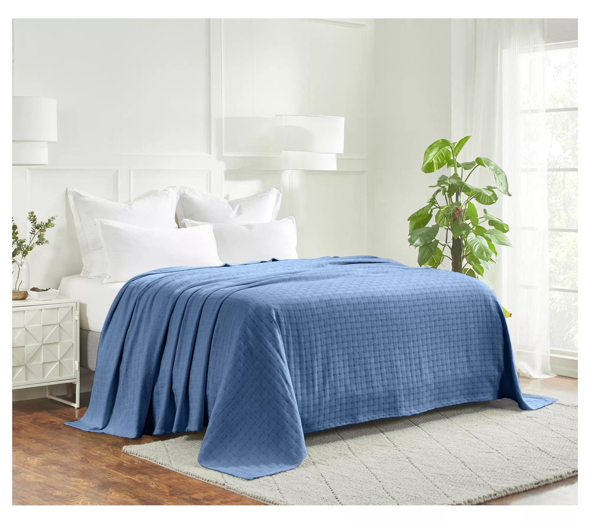 Superior Basketweave AllSeason Cotton Blanket,California King
