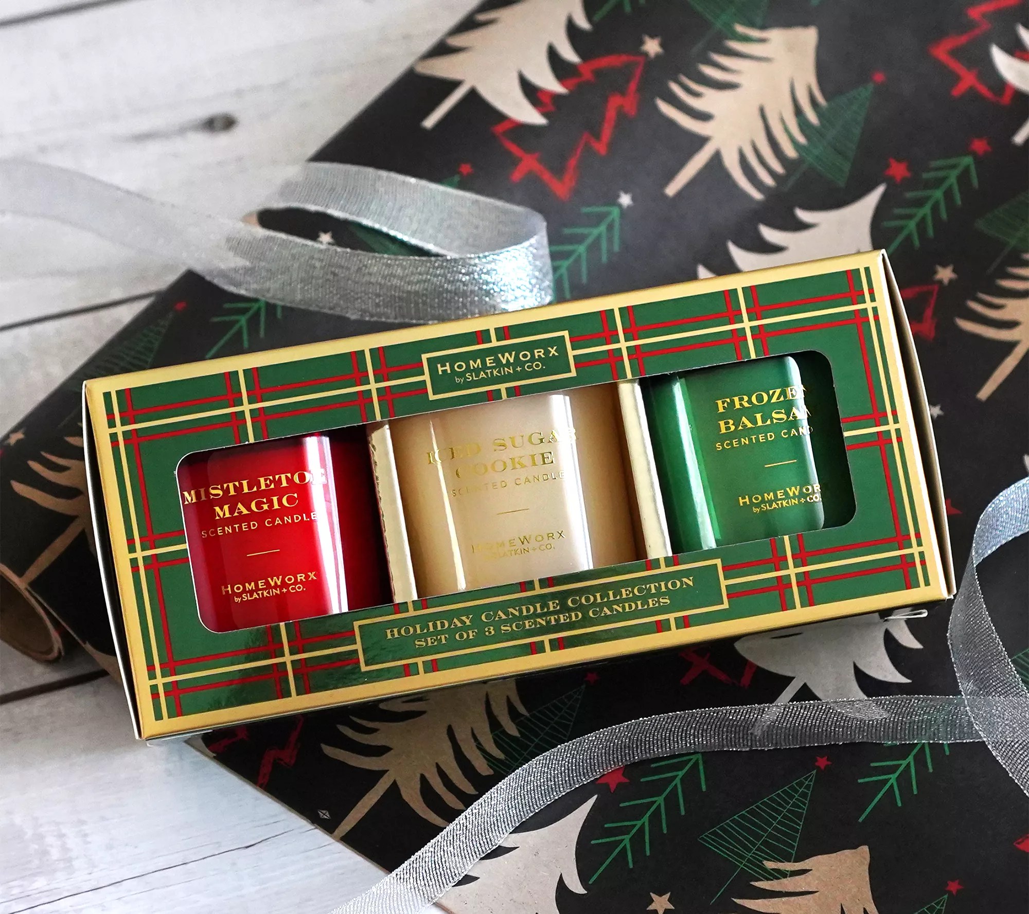 HomeWorx by Slatkin & Co. S/3 4oz Holiday Gift Set Candles