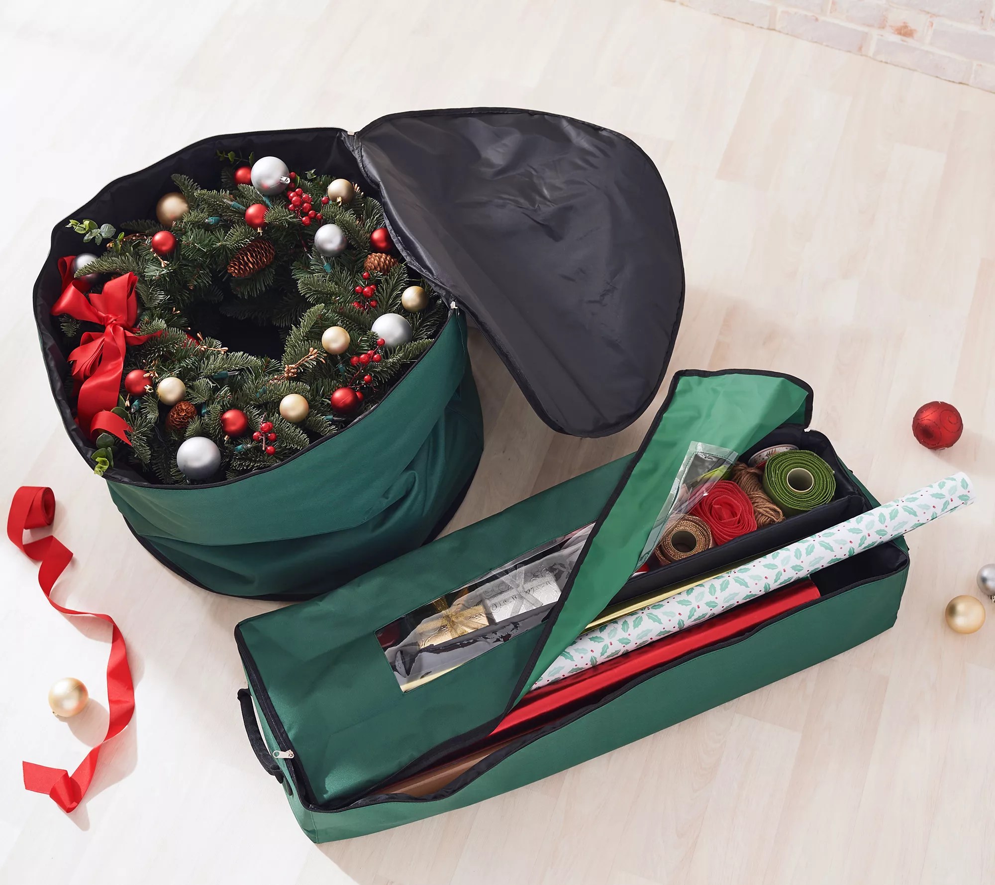 (QVC) Q2 Bethlehem Lights 26" Double Wreath or Garland Storage Bag
