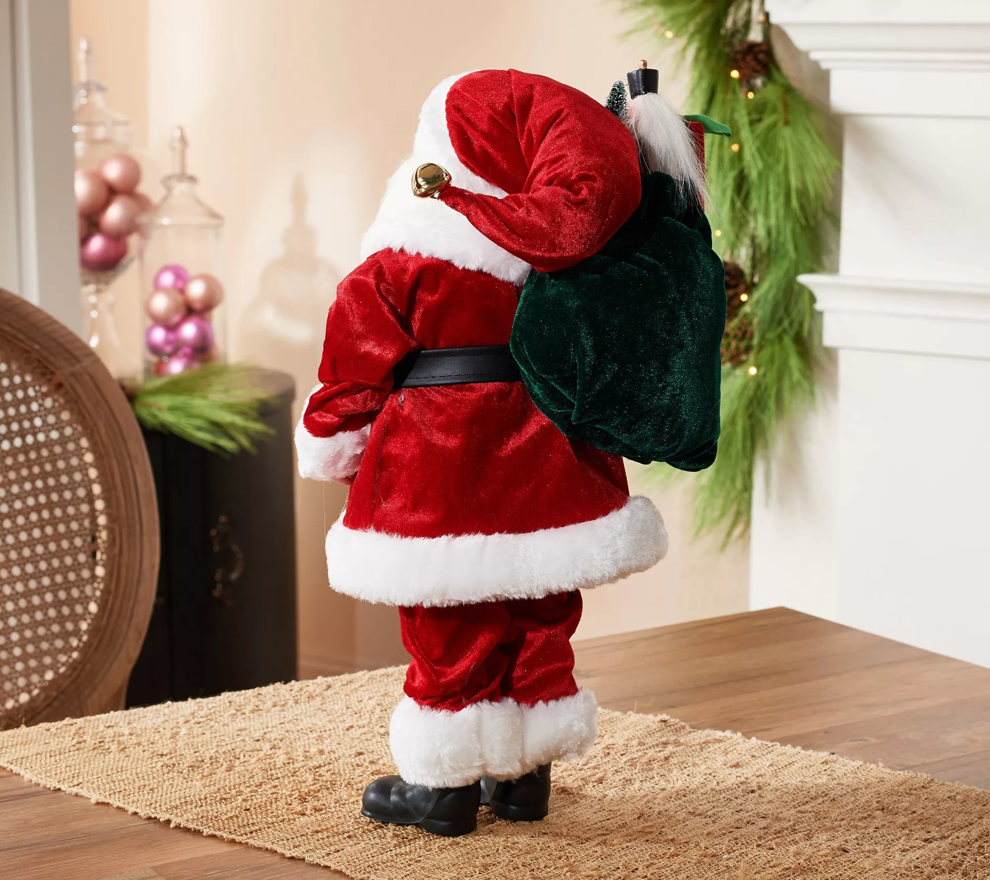 18" Decorative White Santa with Gifts by Valerie