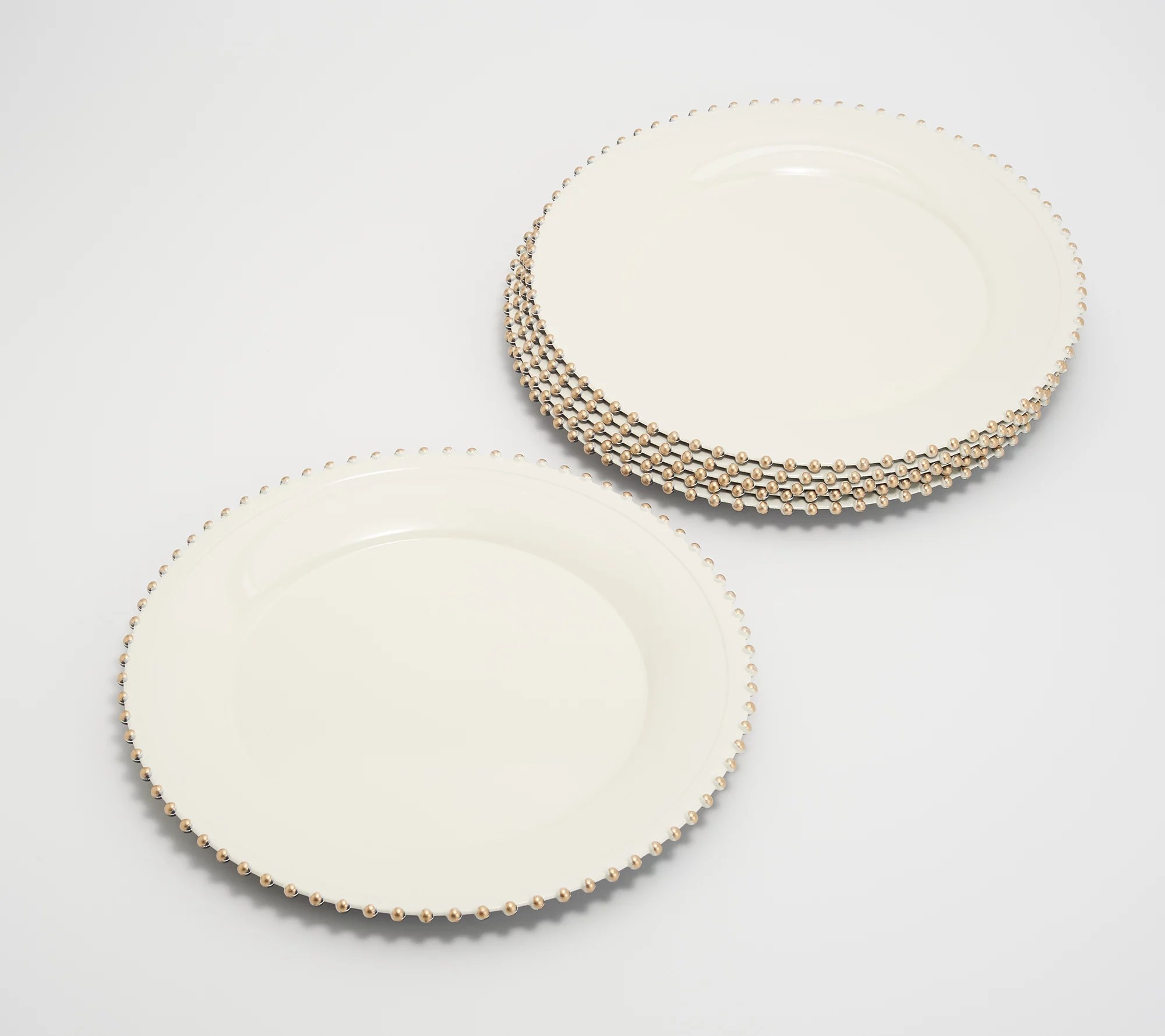 "As Is" Designing Dining Set of 6 13" Beaded Edge Chargers