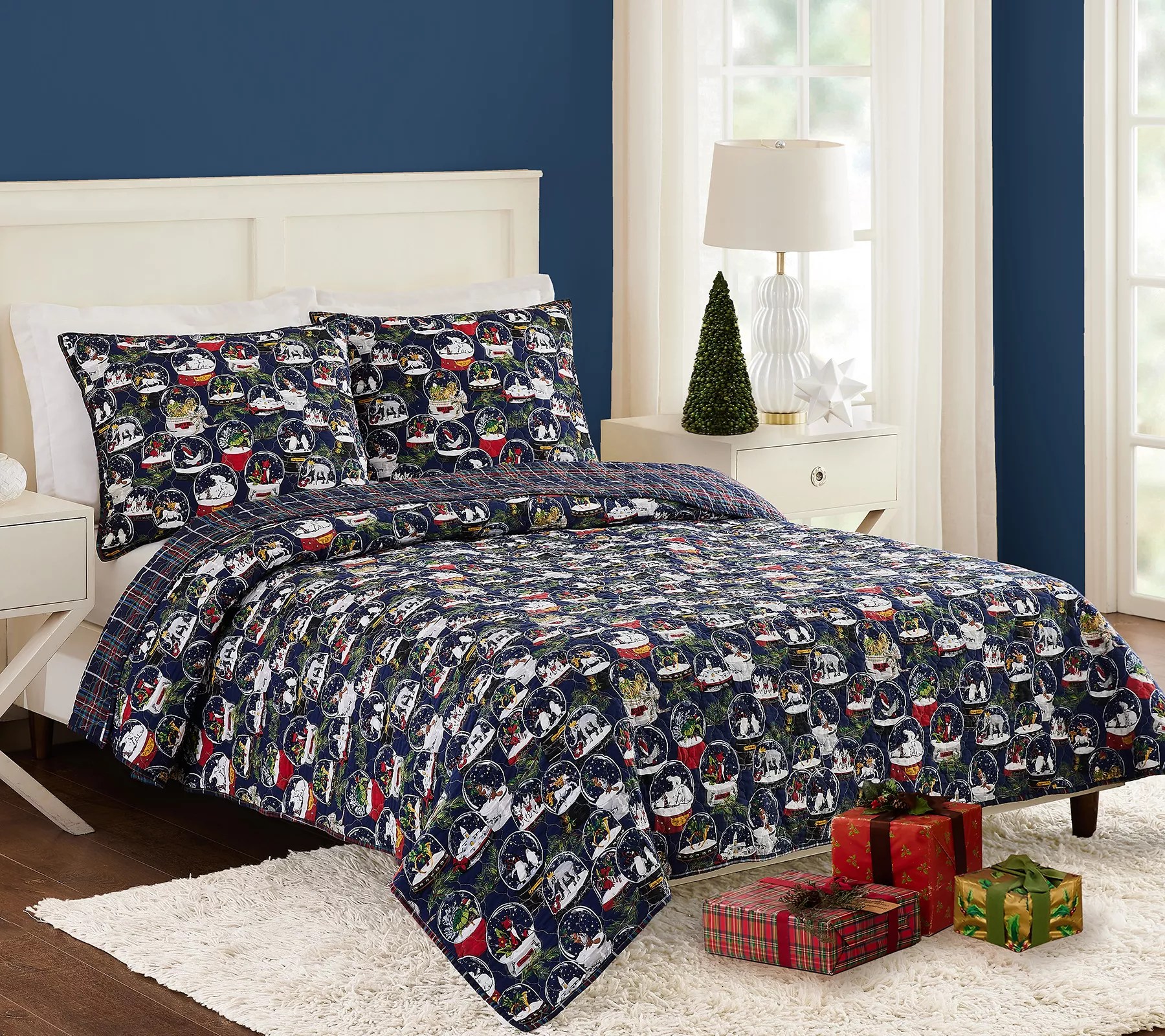 Snow Globes 3Piece Full/Queen Quilt Set
