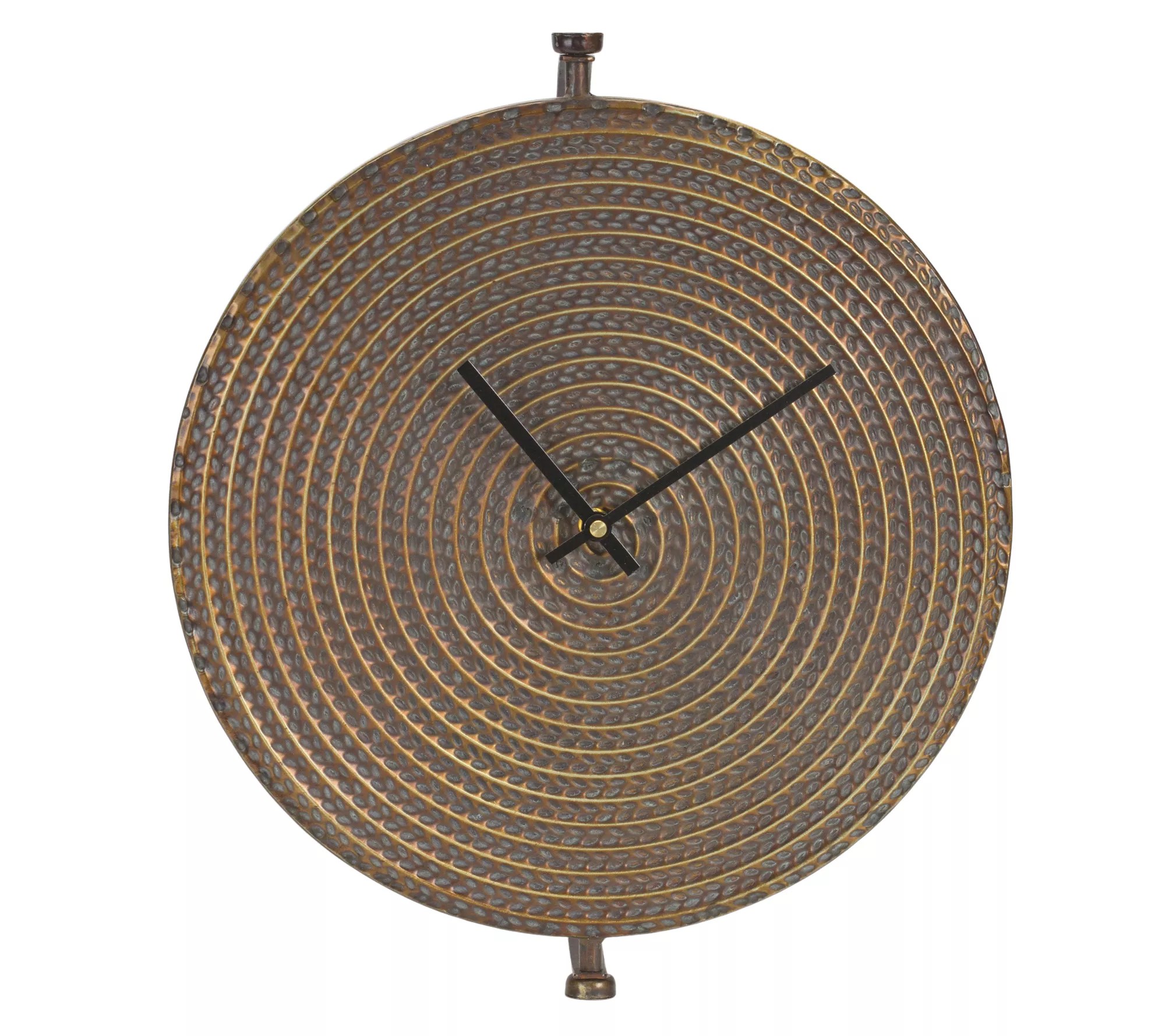 Melrose Bronze Hammered Metal Wall Clock