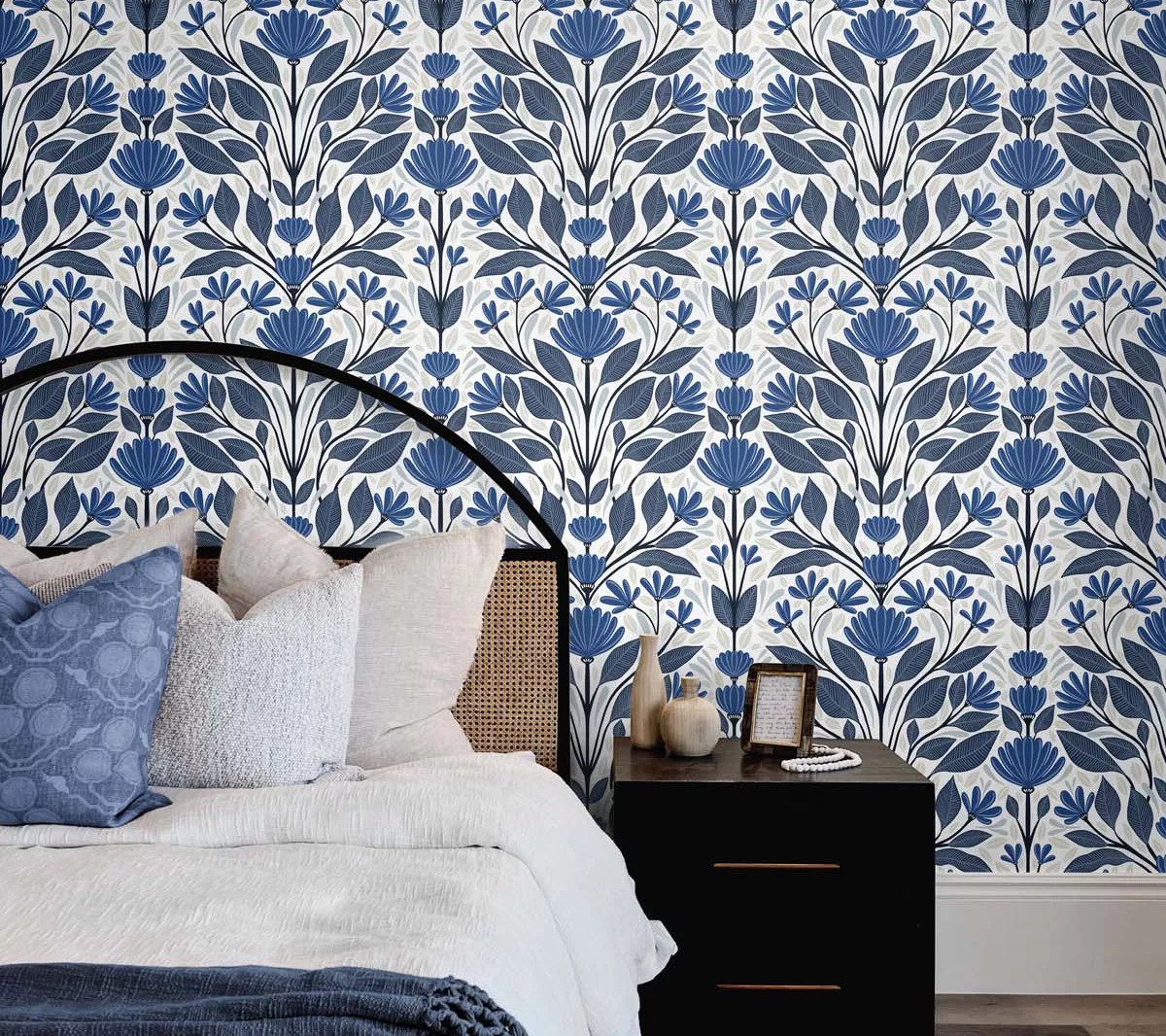 NextWall Folk Floral Peel and Stick Wallpaper