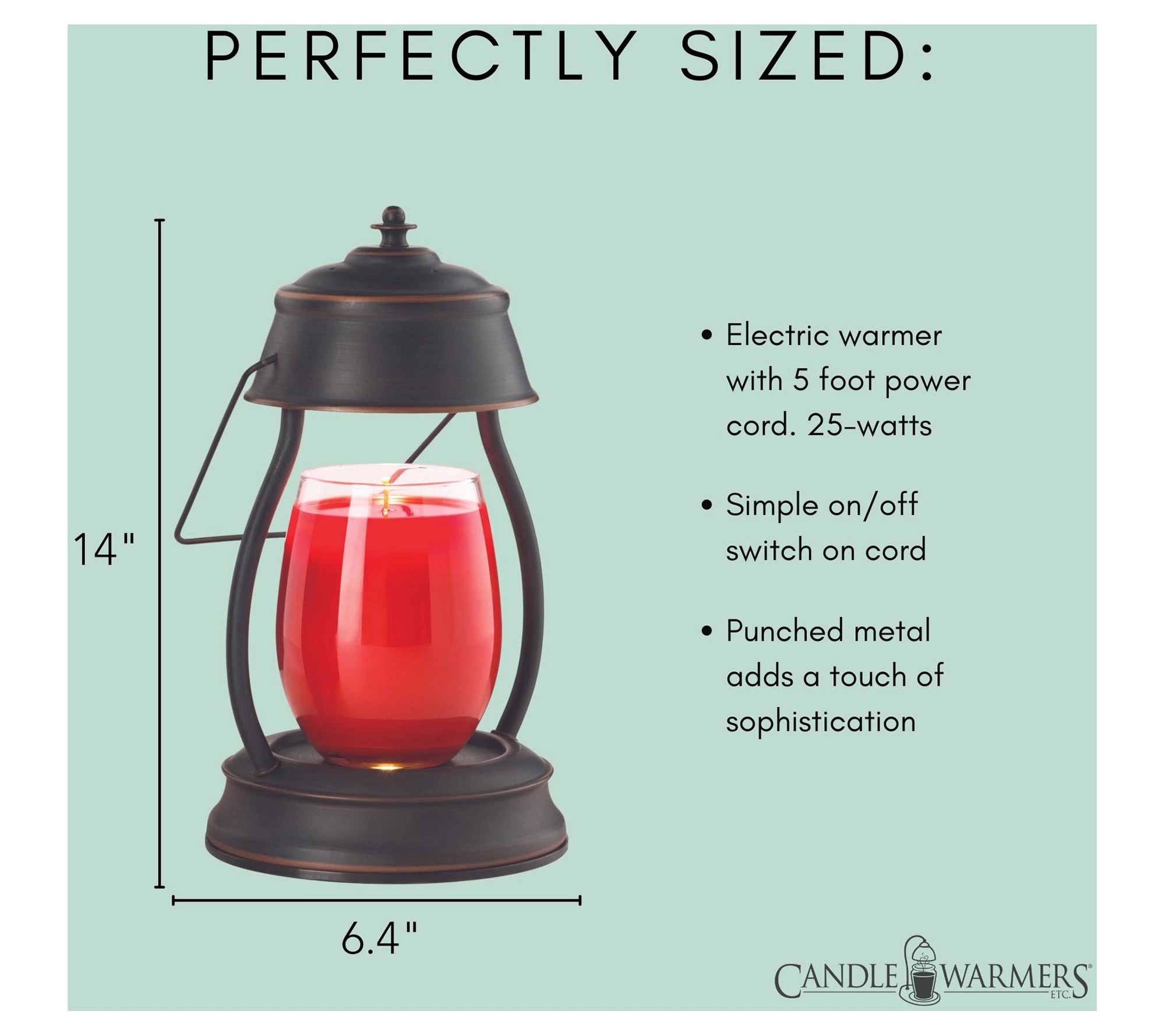 Oil Rubbed Bronze Hurricane Candle Warmer Lantern