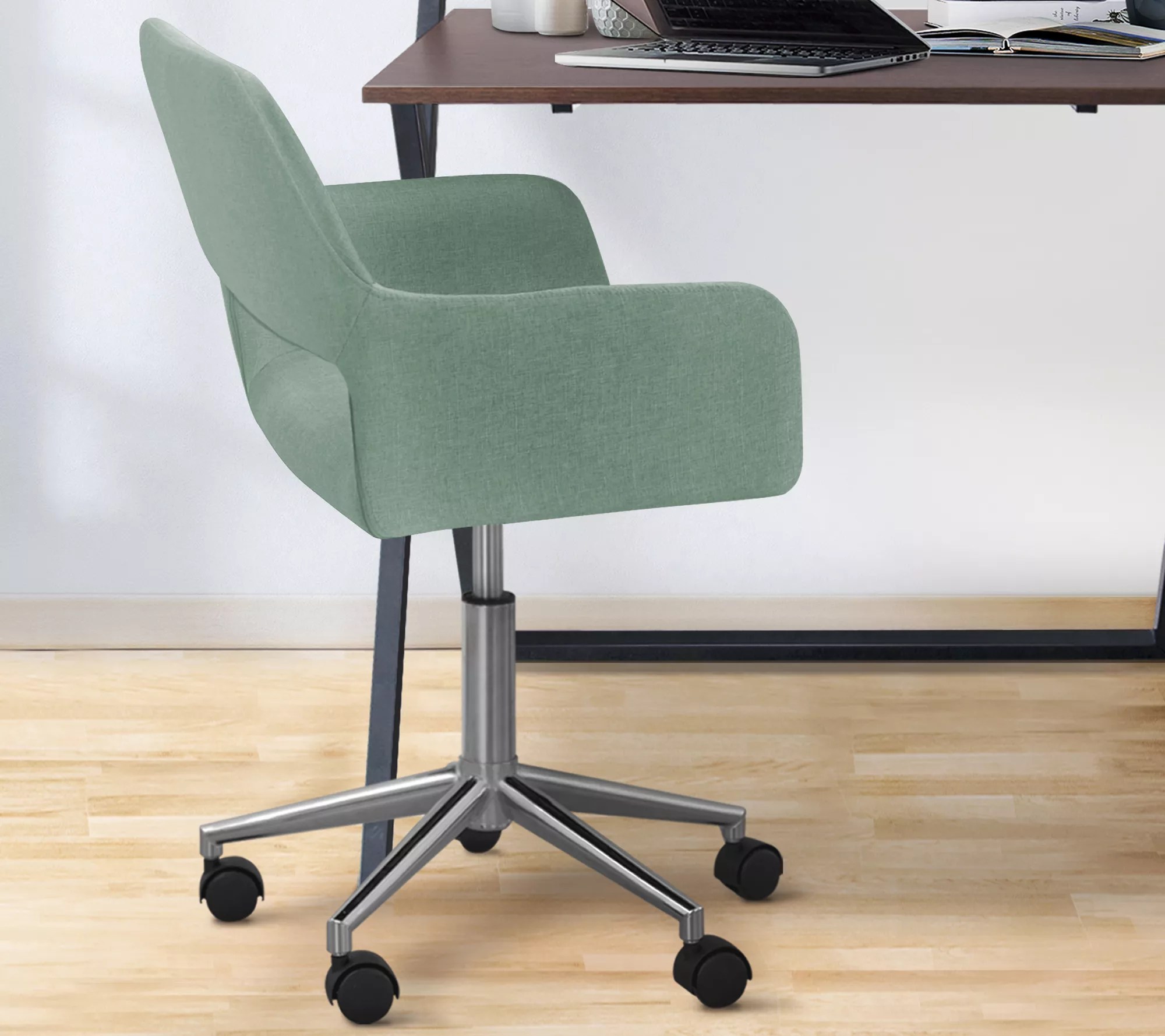 Teamson Home Fabric Swivel Home Office Chair, Mint