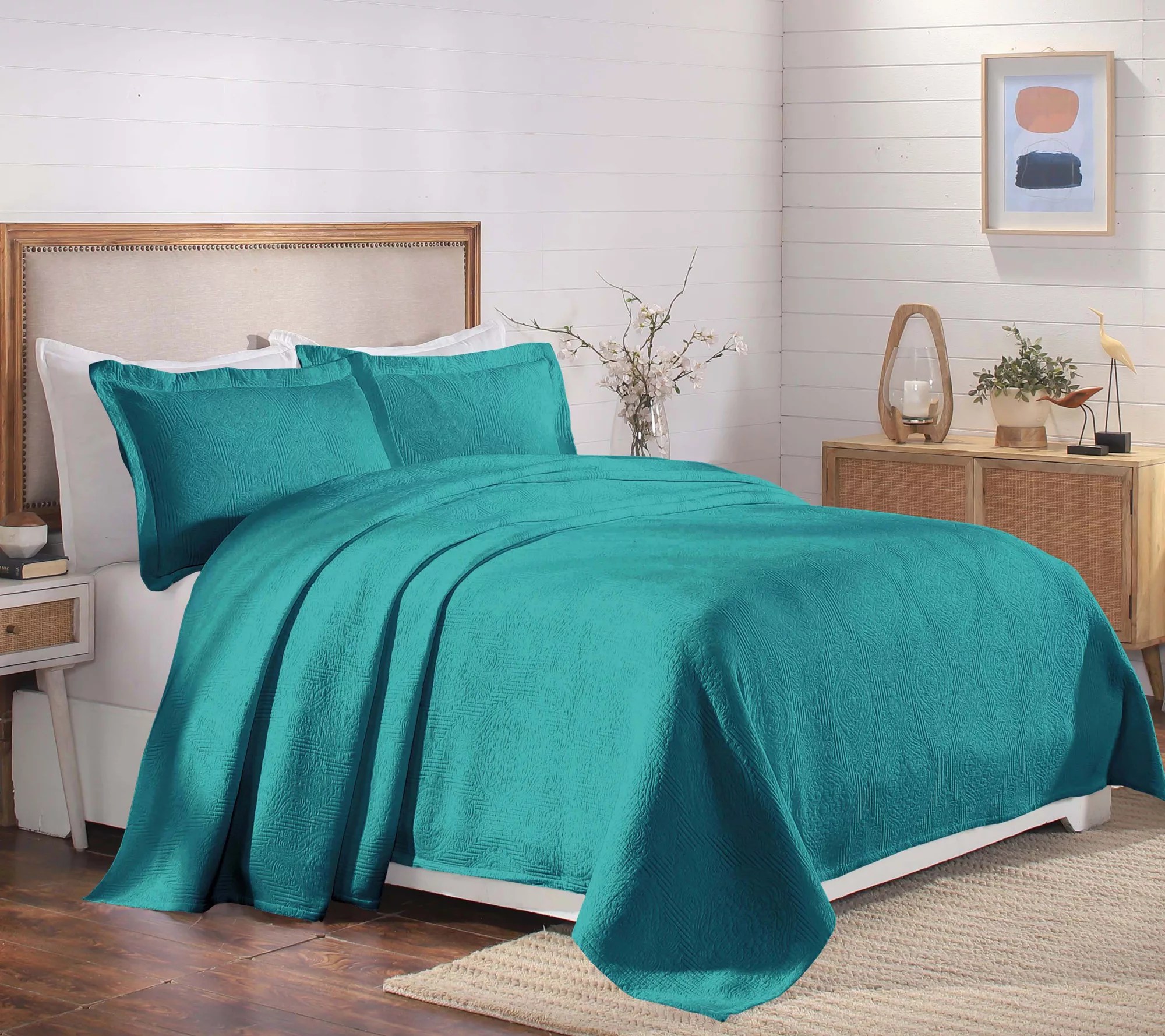 Superior Victory Cotton Matelasse Weave Bedspread Set Queen