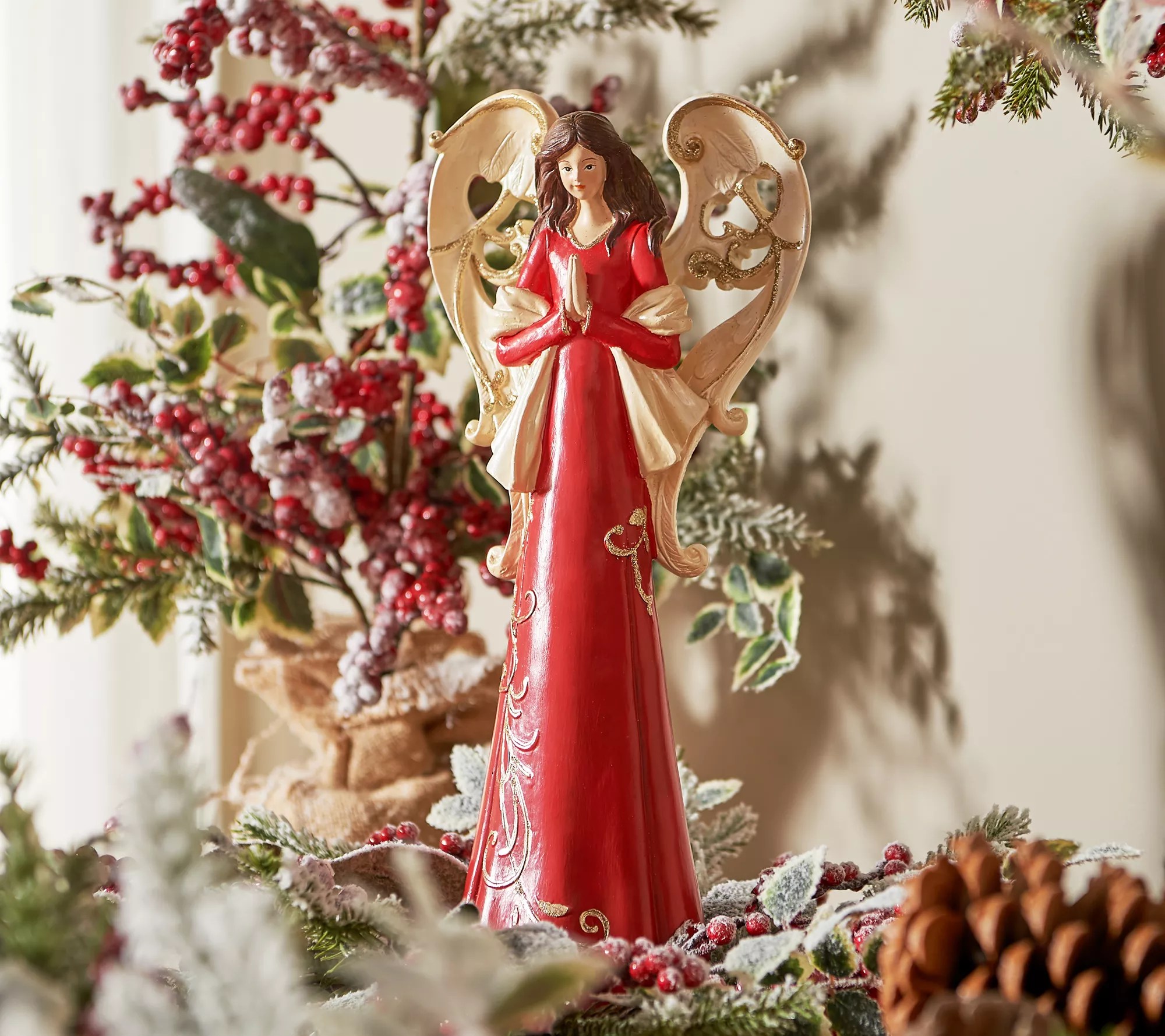 14" Angel Figurine with Colored Sash by Valerie