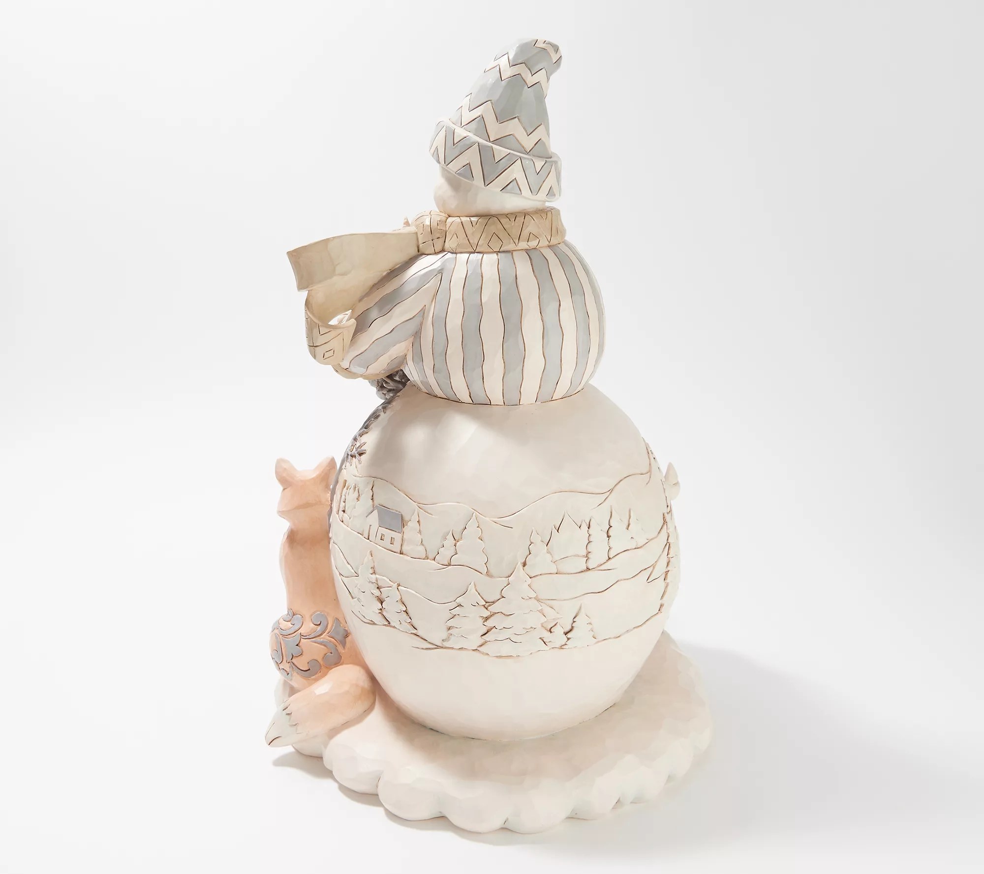 Jim Shore White Woodland Snowman Statue with Animals