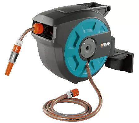 Gardena Auto Roll Up Swivel Hose Reel with 50'Hose