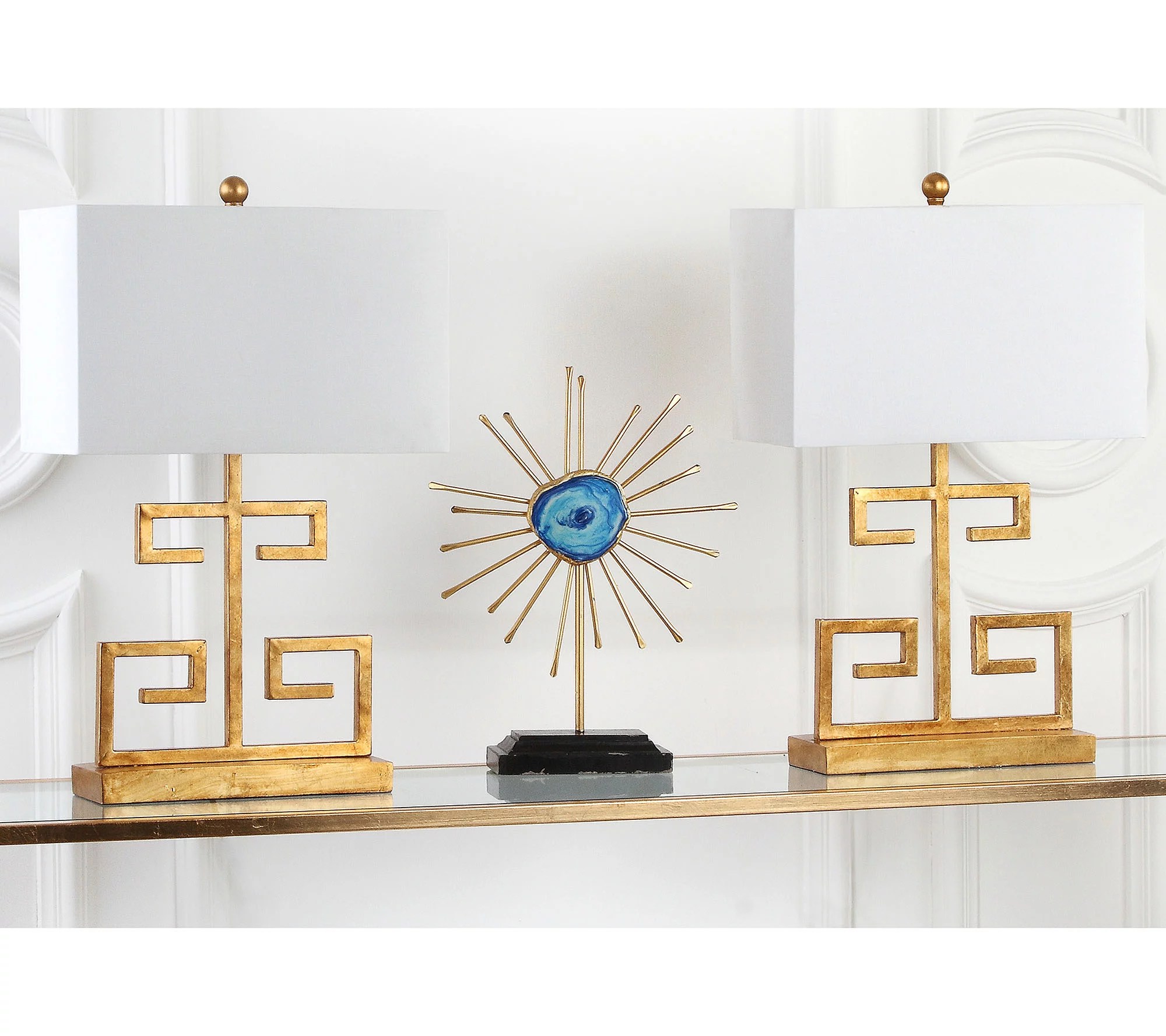 Safavieh Set of 2 Greek Key Table Lamps