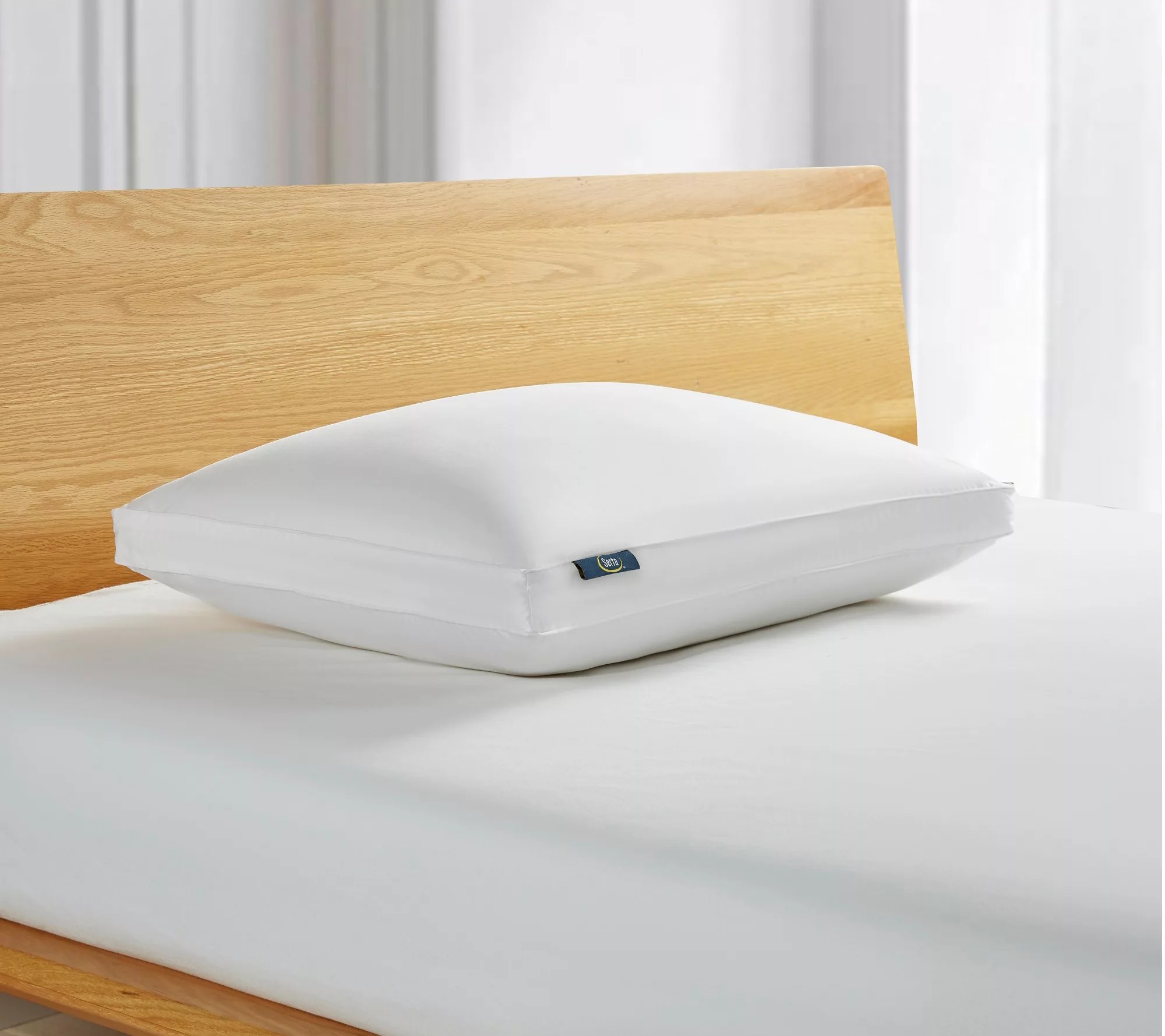 Serta 300TC White Down Fiber Side Sleeper Pillow Jumbo
