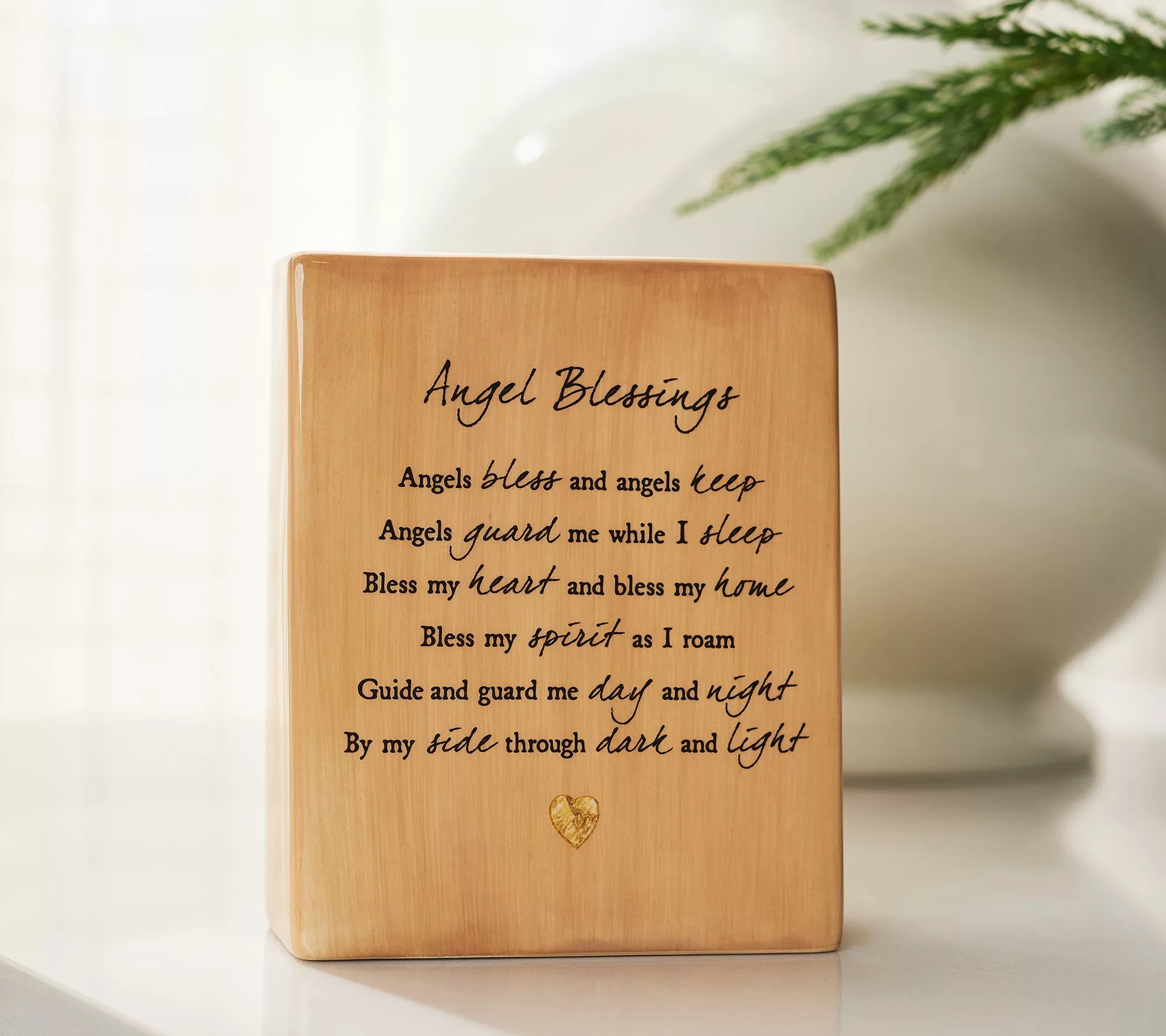 "As Is" Inspirational Angel Blessings Ceramic Accent w/ Gift Box
