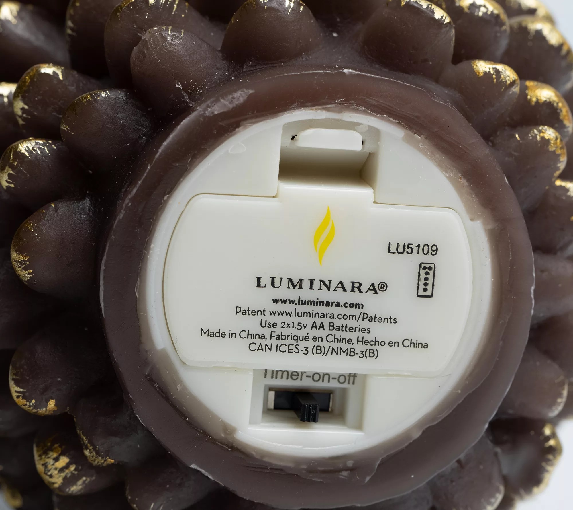 Luminara Flameless Pinecone Figural Candle withRemote Control