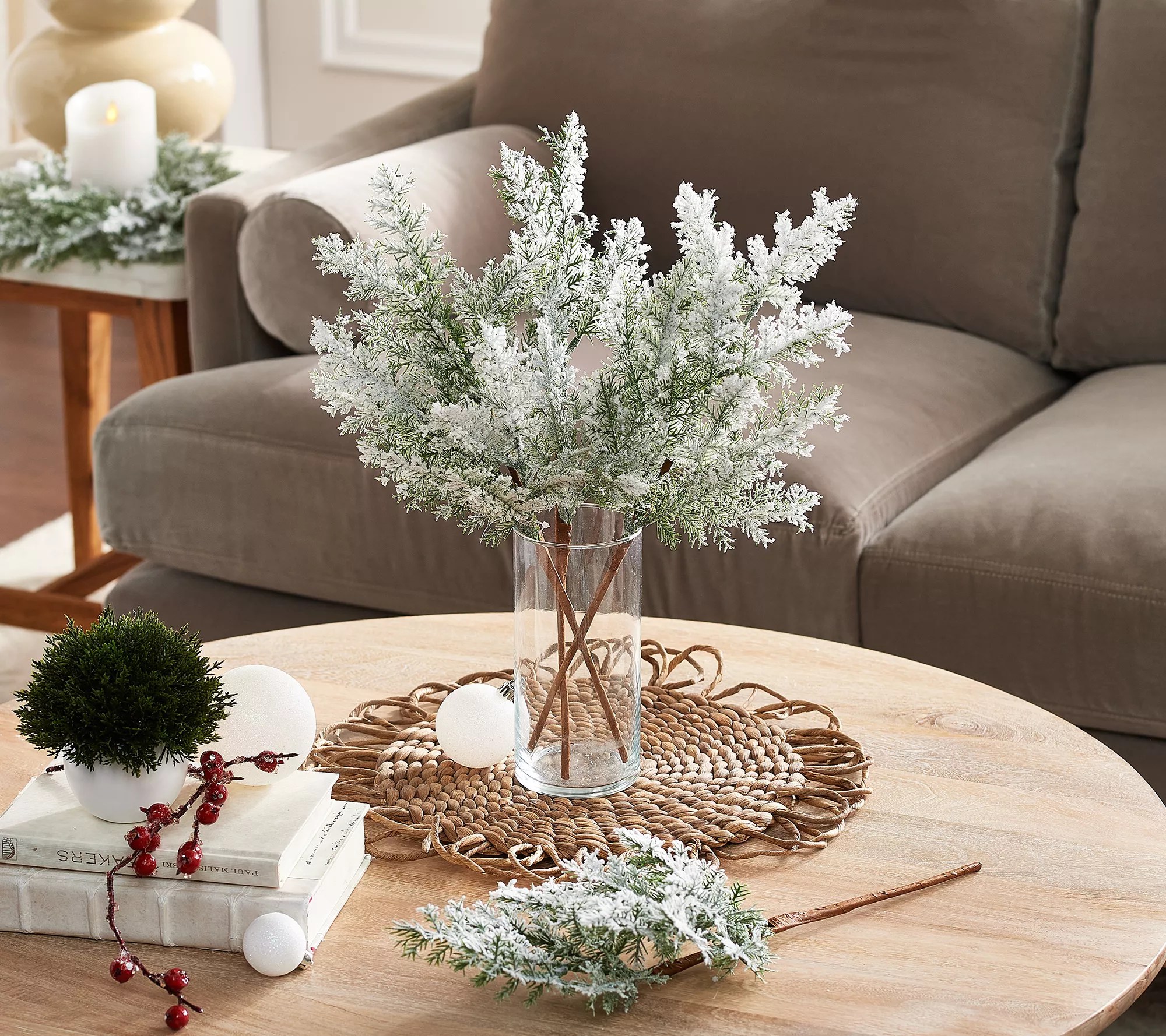 Set of 4 18" Frosted Cedar Picks by Valerie