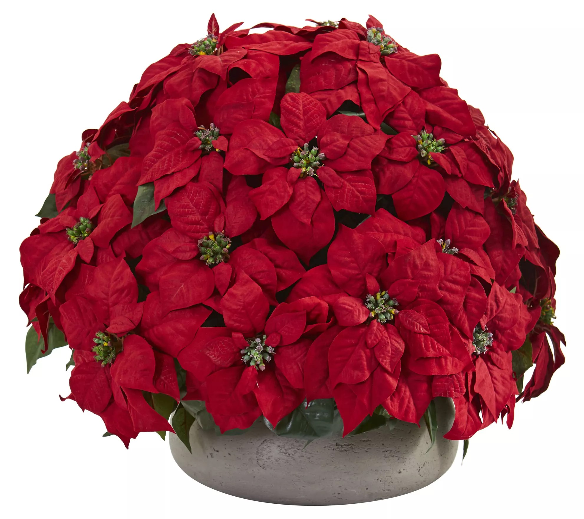 Large Poinsettia Artificial Plant in Vase by Nearly Natural