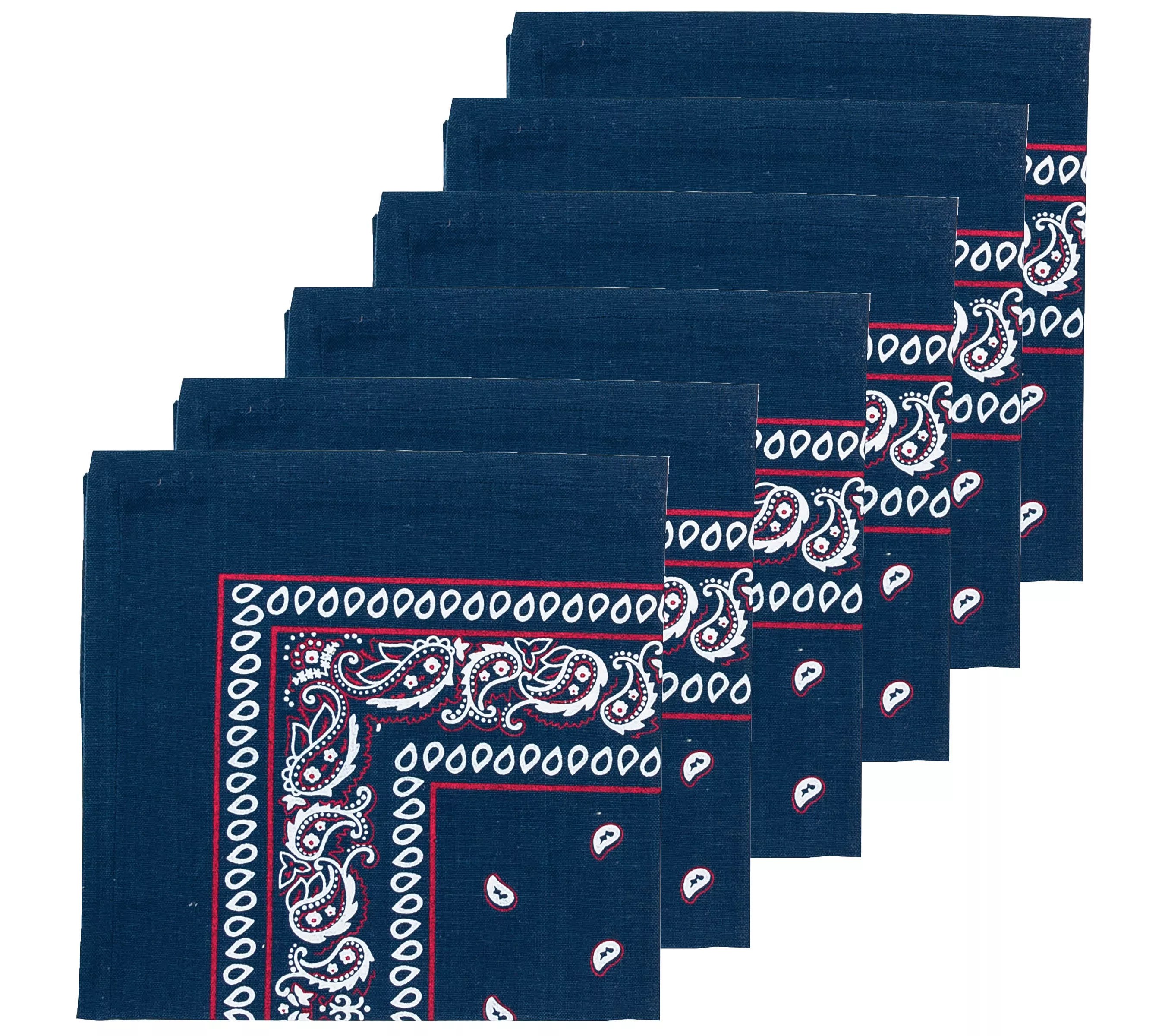Set of 6 Bandana Style Cloth Napkins by Valerie