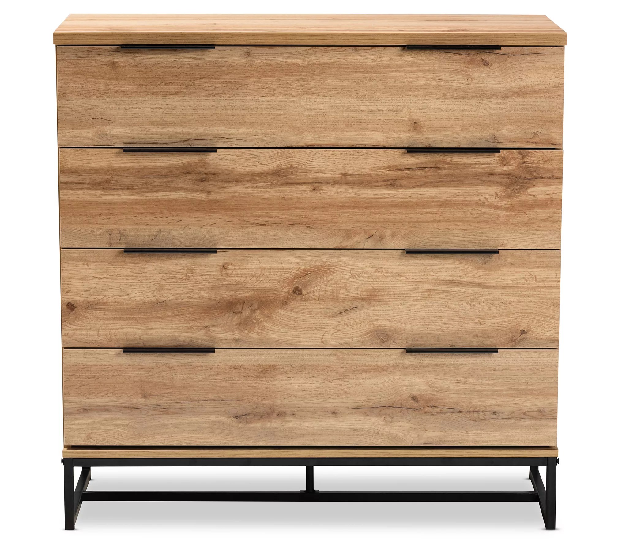 Reid Finished Wood and Metal FourDrawer Dresse r
