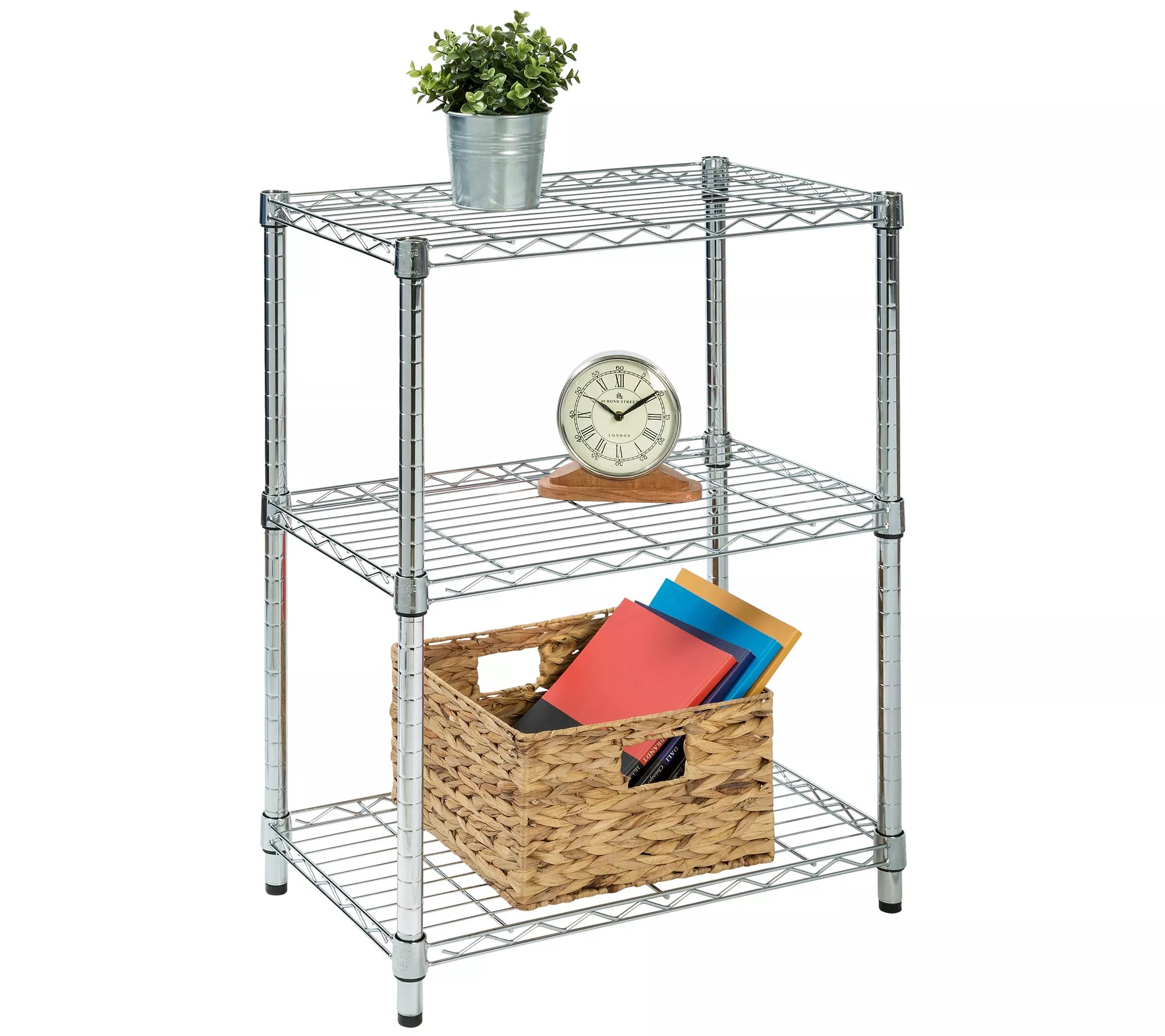 HoneyCanDo 3Tier Chrome Steel Adjustable Shelving Unit