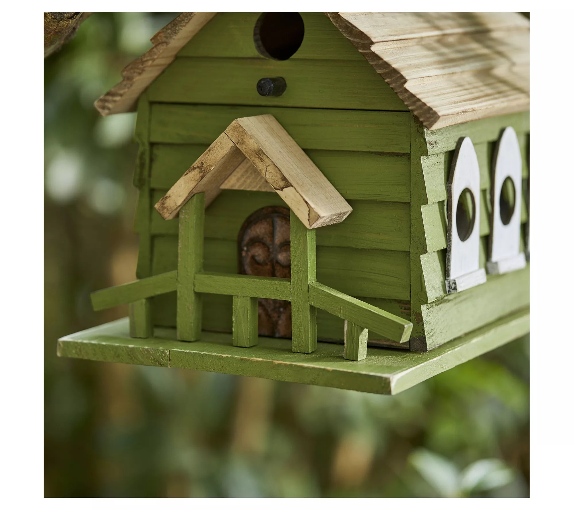 Glitzhome 11" Wood Church Decorative Outdoor Garden Birdhouse