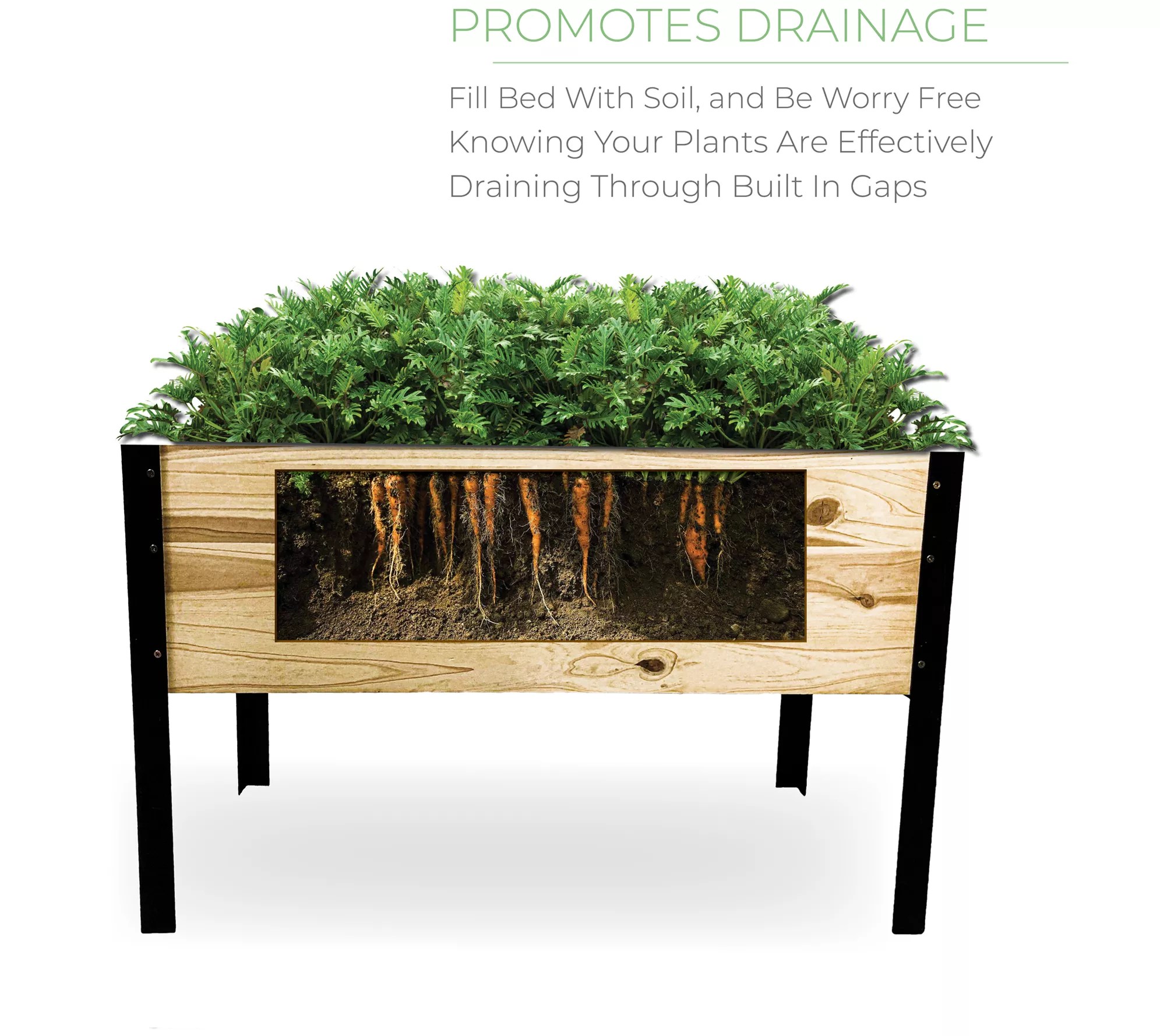 Backyard Expressions Wooden Raised Garden Plant er/Flower Bed