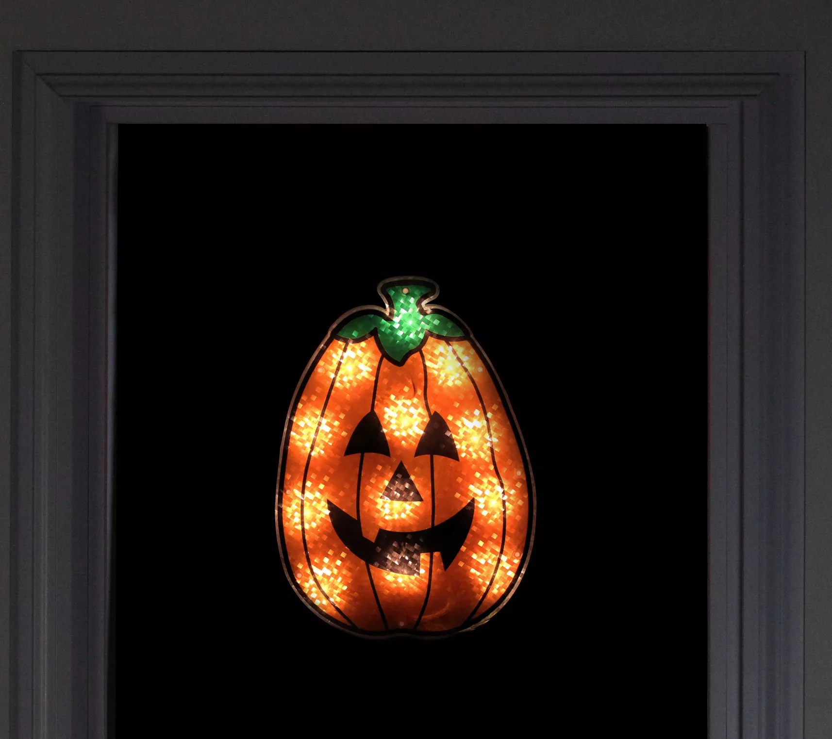 Northlight 12" Lighted JackOLantern Halloween Window Decor