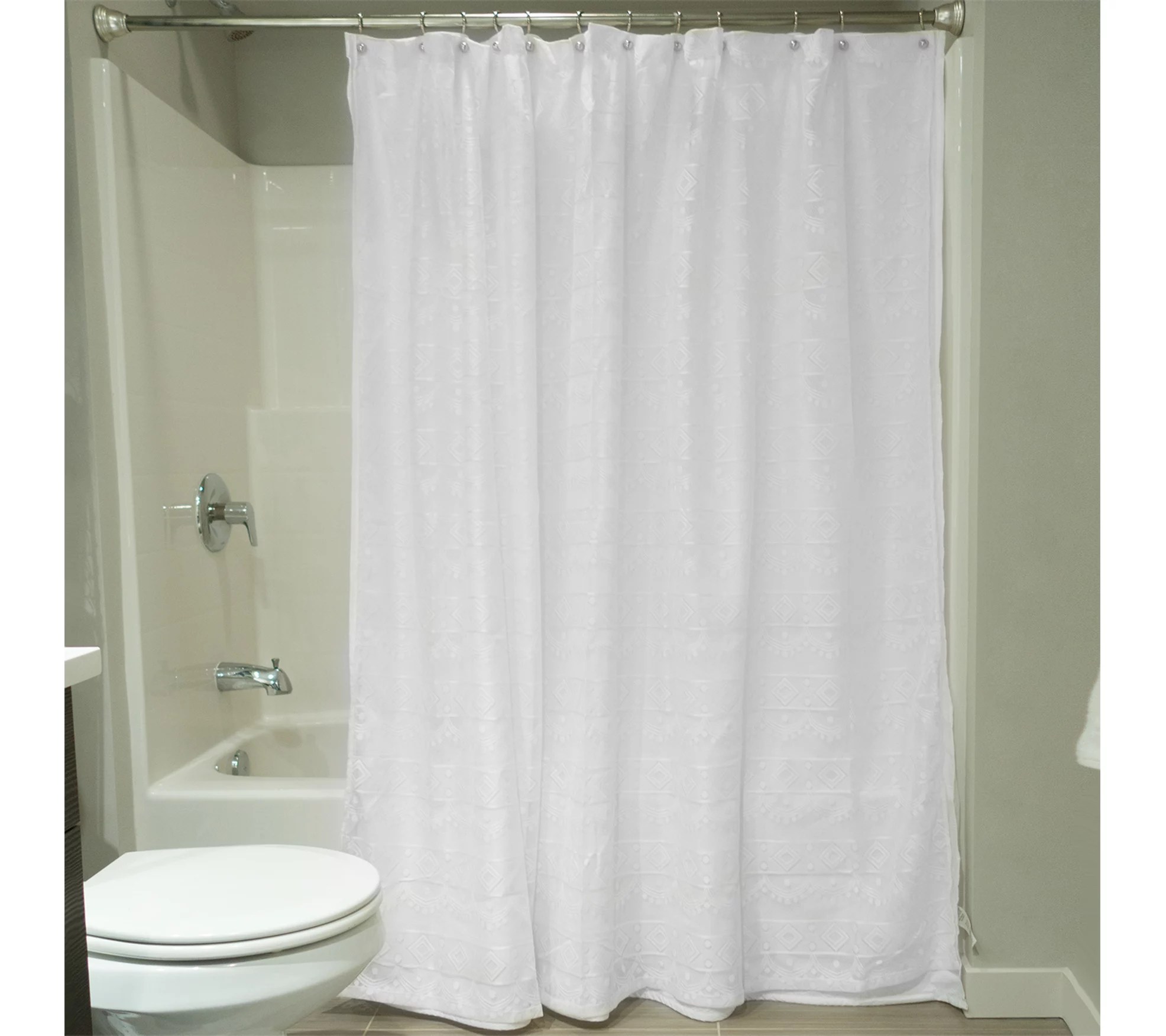 DII White Diamond Lace Shower Curtain