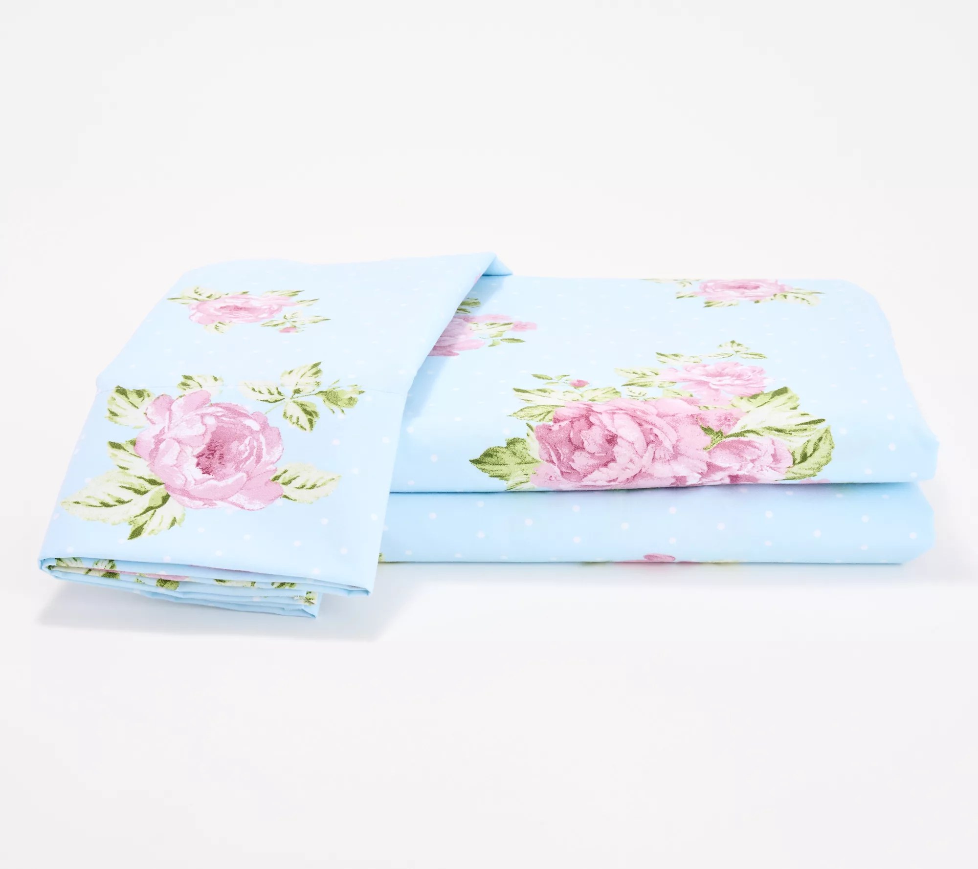 Home Reflections Rose Printed Brushed Sheet Set QN