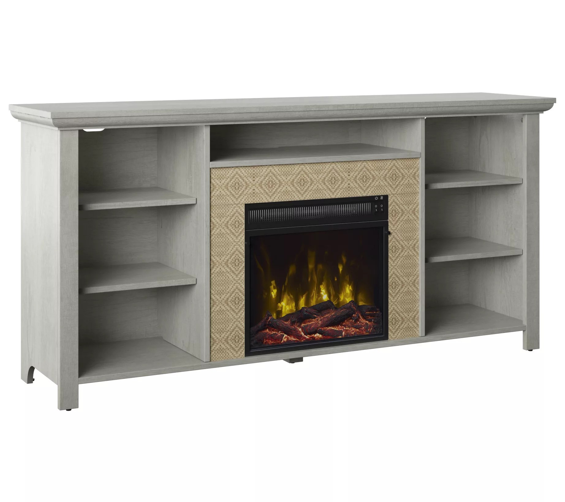 Twin Star Home Decorative TV and Media Stand with Fireplace