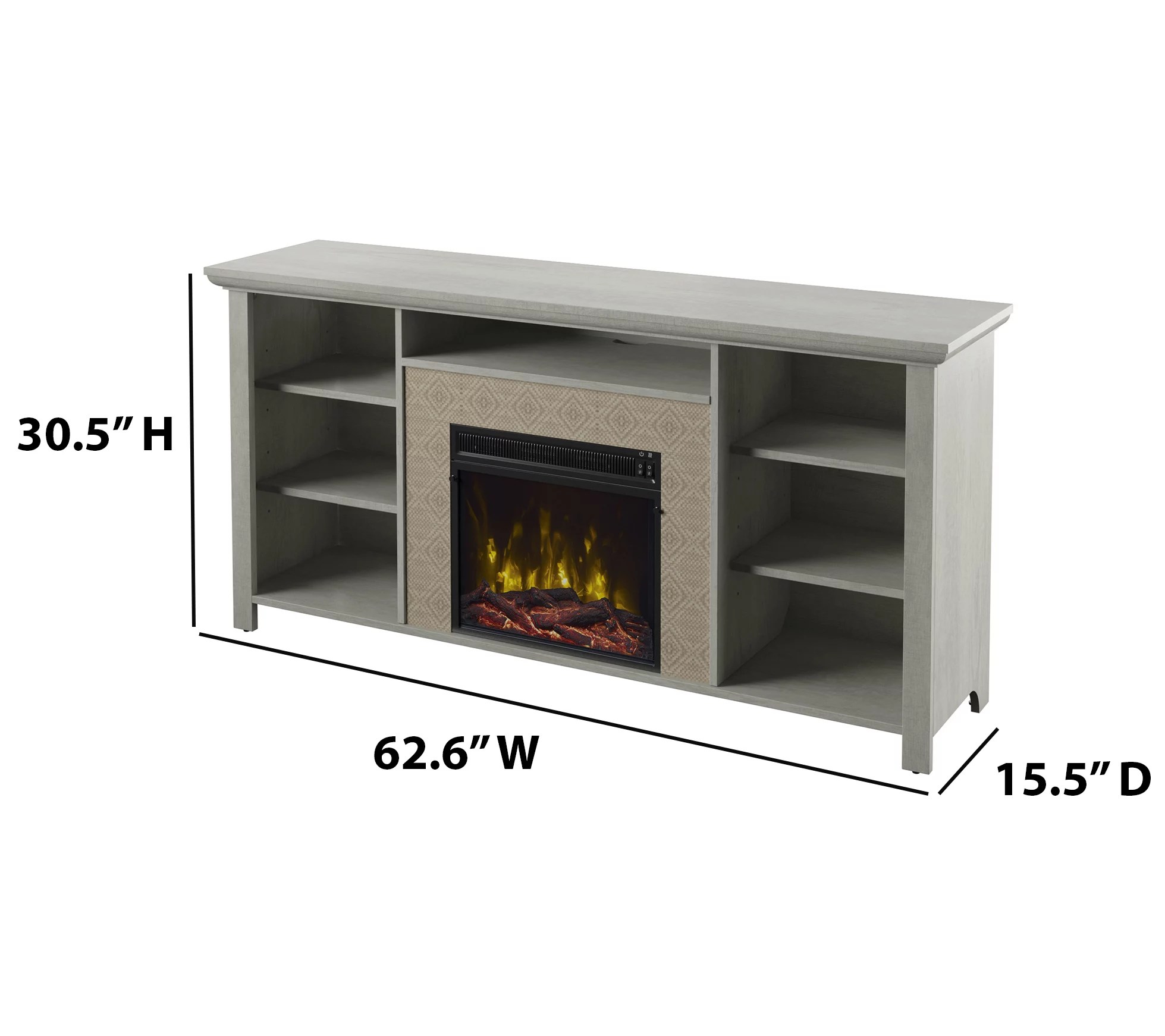 Twin Star Home Decorative TV and Media Stand with Fireplace